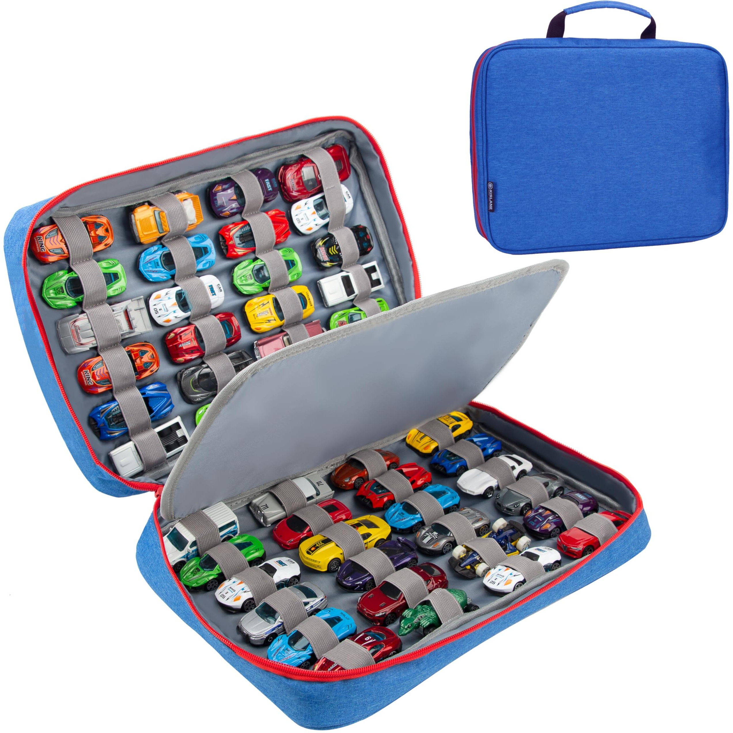 Kislane Carrying Case For 48 Toy Cars, Kids Toy Cars Storage Case Hold 48 Toy Cars(Bag Only (Blue)