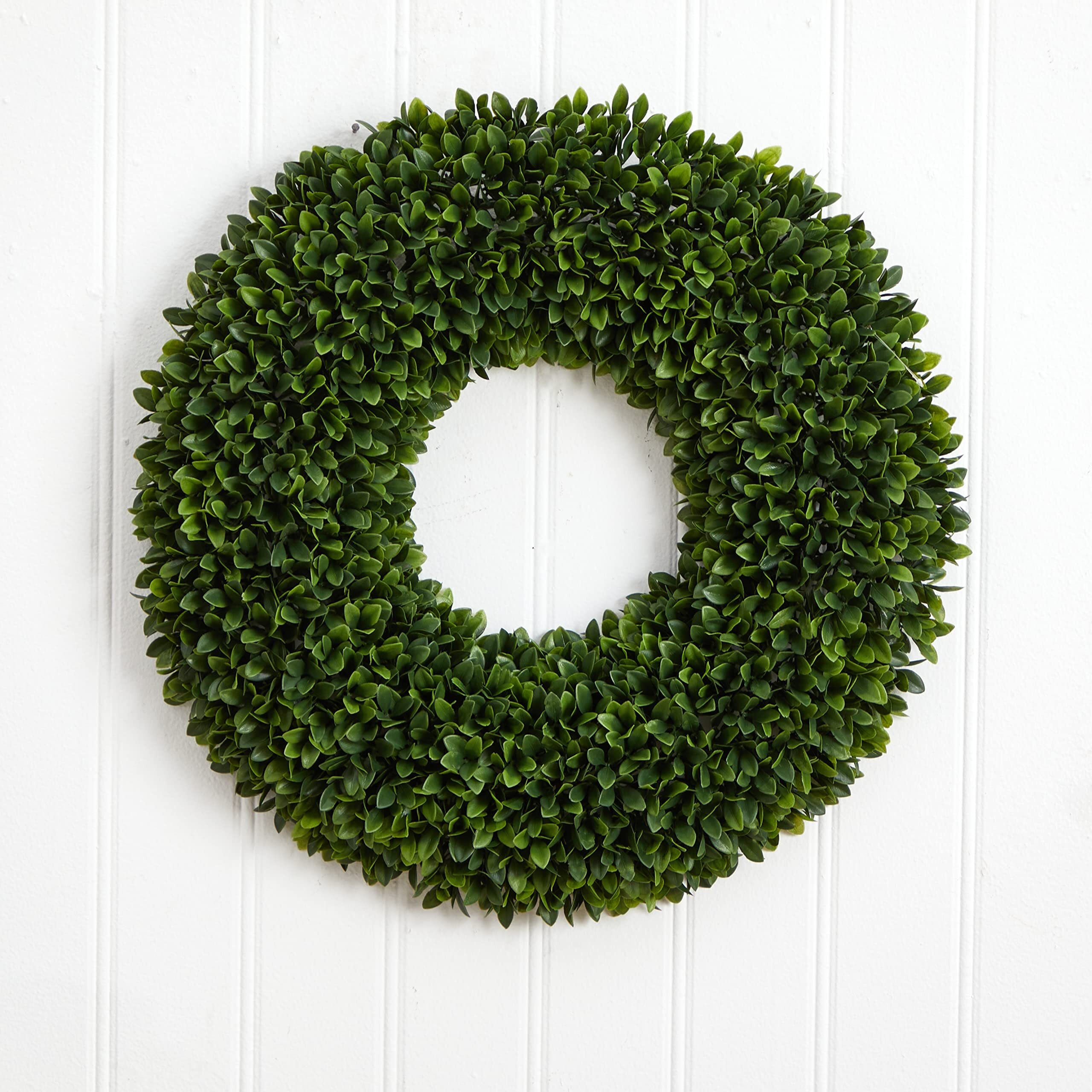 Nearly Natural 24-In. Boxwood Artificial Wreaths Green