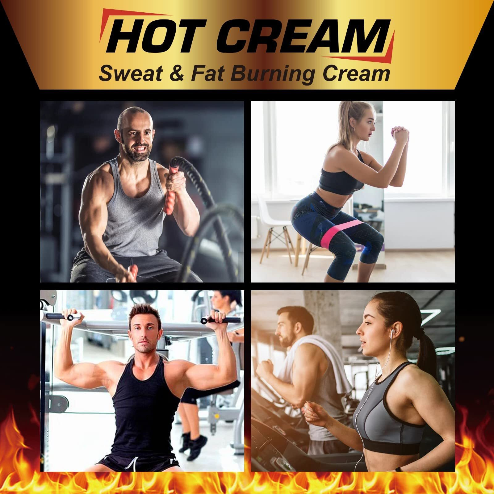 Rebodum Hot Sweat Cream, Fat Burning Cream For Belly Natural Weight Loss Cream Weight Loss Workout Enhancer For Women And Men Cellulite Treatment For Thighs Legs Abdomen Arms And Buttocks