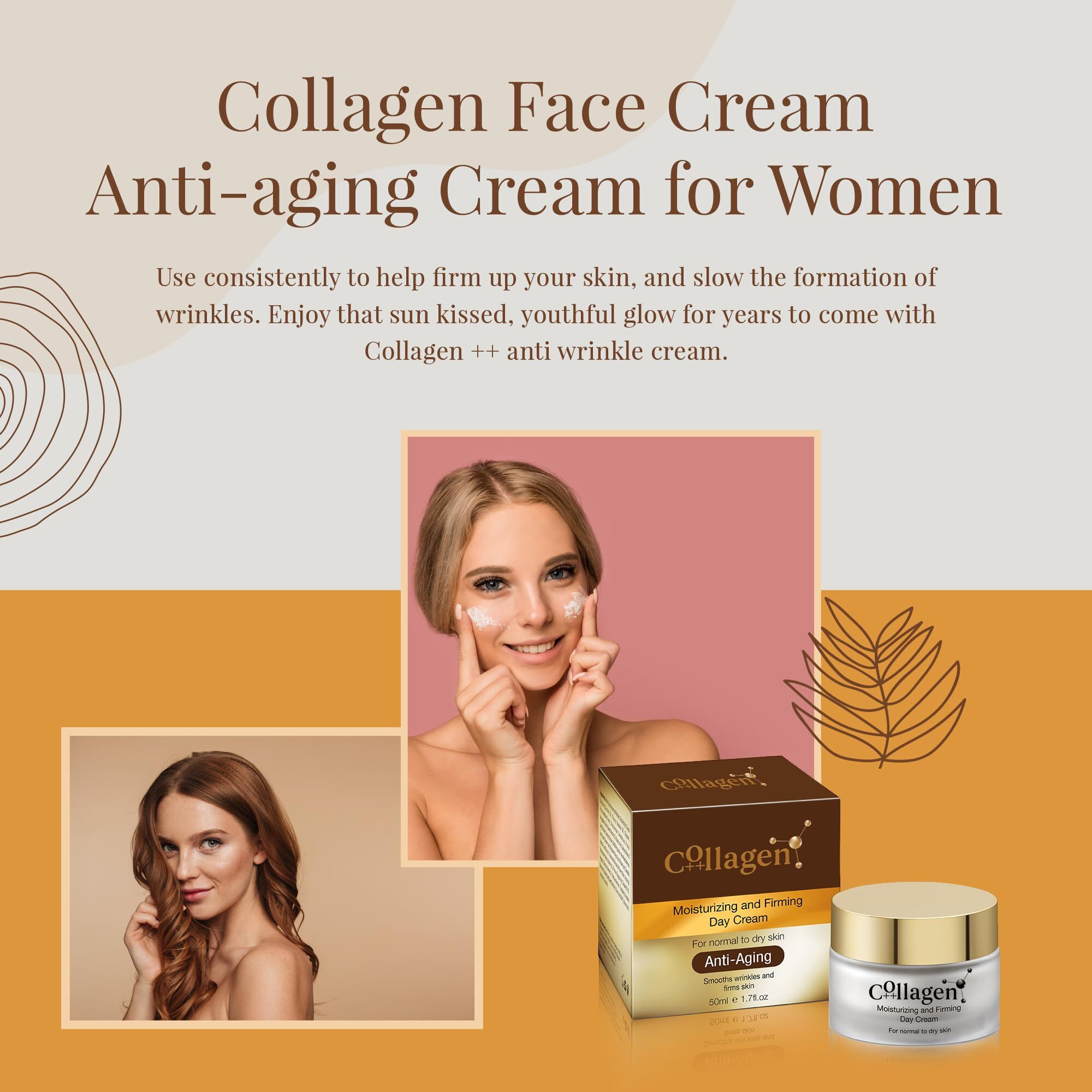 Collagen++ Anti-Aging Day Cream, Firming & Hydrating For Dry Skin, Unscented 1.7Oz