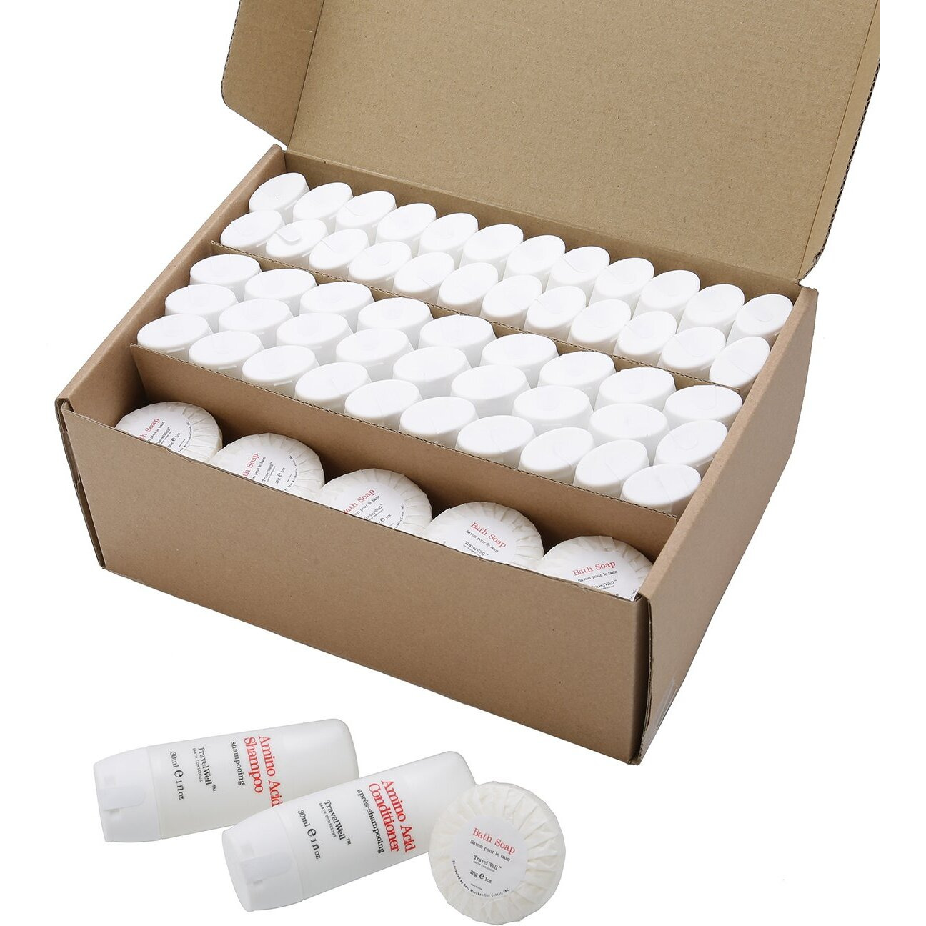 Travelwell Hotel Amenities 30Ml Shampoo (25 Bottles) + Conditioner (25 Bottles) + Mini Soap Bars (25 Bars, 28G) | Travel Size Toiletry Set