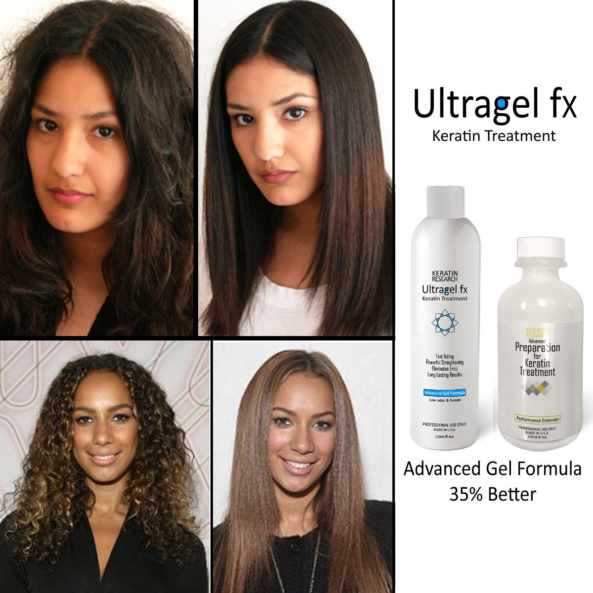 Ultragel Fx Complex Brazilian Keratin Blowout Hair Treatment 120Ml With Advanced Preparation All Hair Types Including Coarse Curly Black Dominican Brazilian Straighten Smooth And Repair Hair