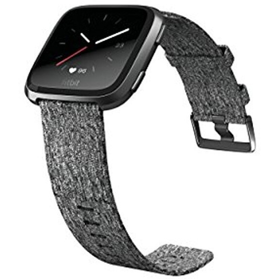 Fitbit Versa Special Edition Smart Watch, Charcoal Woven, One Size (S & L Bands Included)