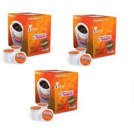 Dunkin' Donuts K-Cups Original Flavor - 24 Count (Pack Of 3), Total Of 72 Count - Packaging May Vary