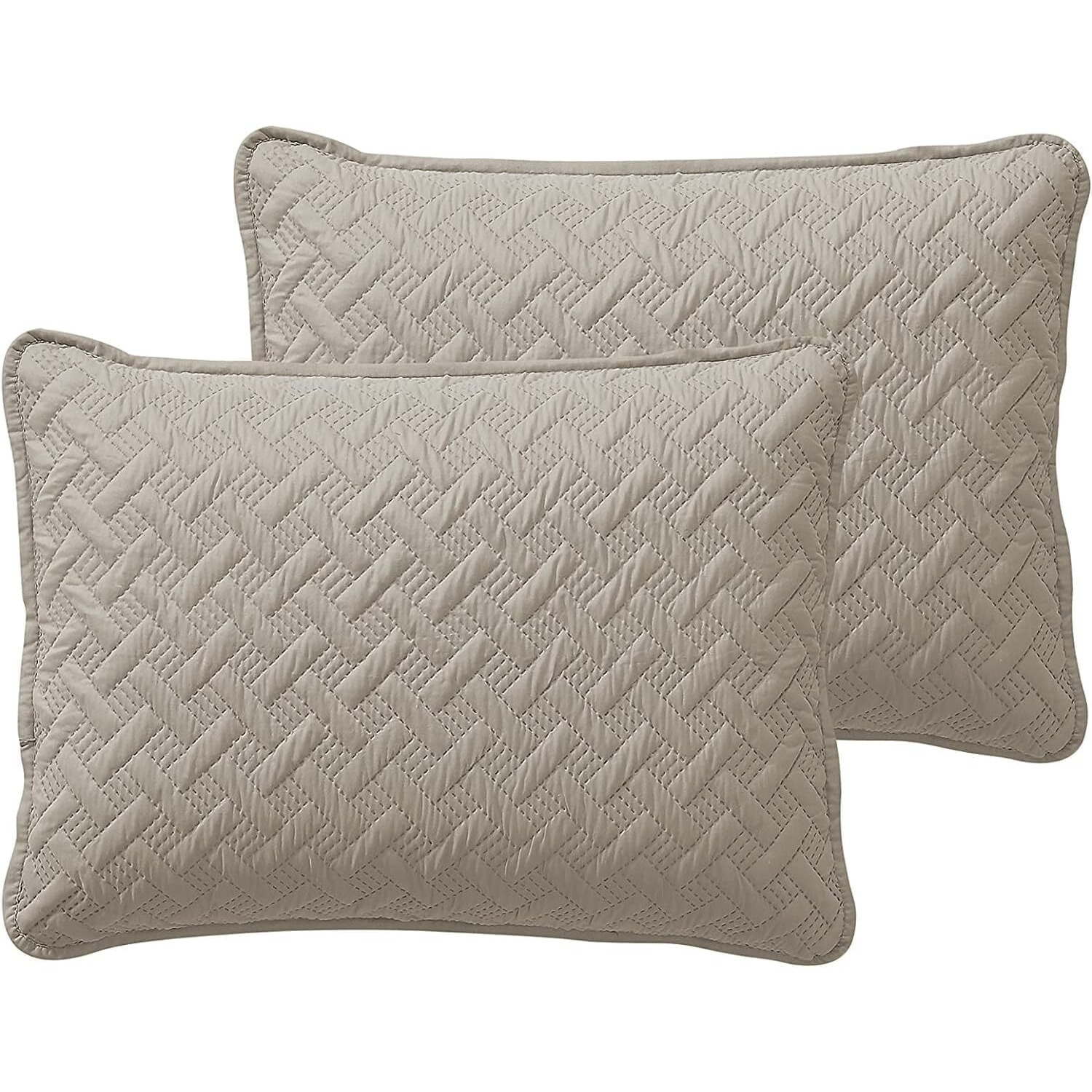 Vcny Home Quilt Super Soft Reversible Bedding Set With Matching Shams, Full/Queen, Nina Taupe