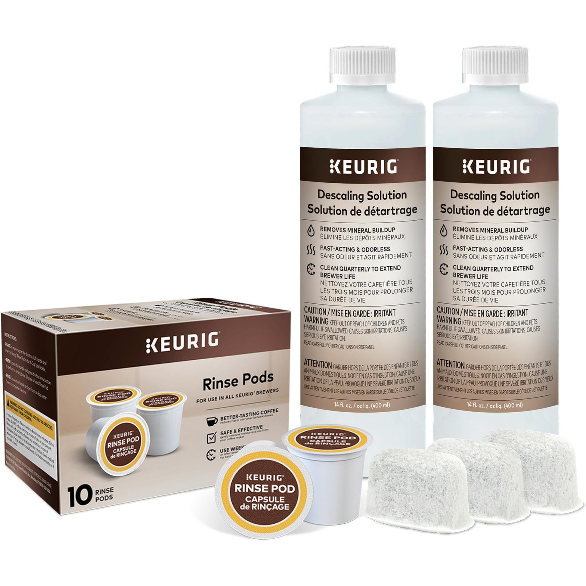Keurig Brewer Maintenance Kit, Includes Descaling Solution, Water Filter Cartridges & Rinse Pods, Compatible With Keurig Classic/1.0 & 2.0 K-Cup Pod Coffee Makers, 14 Count