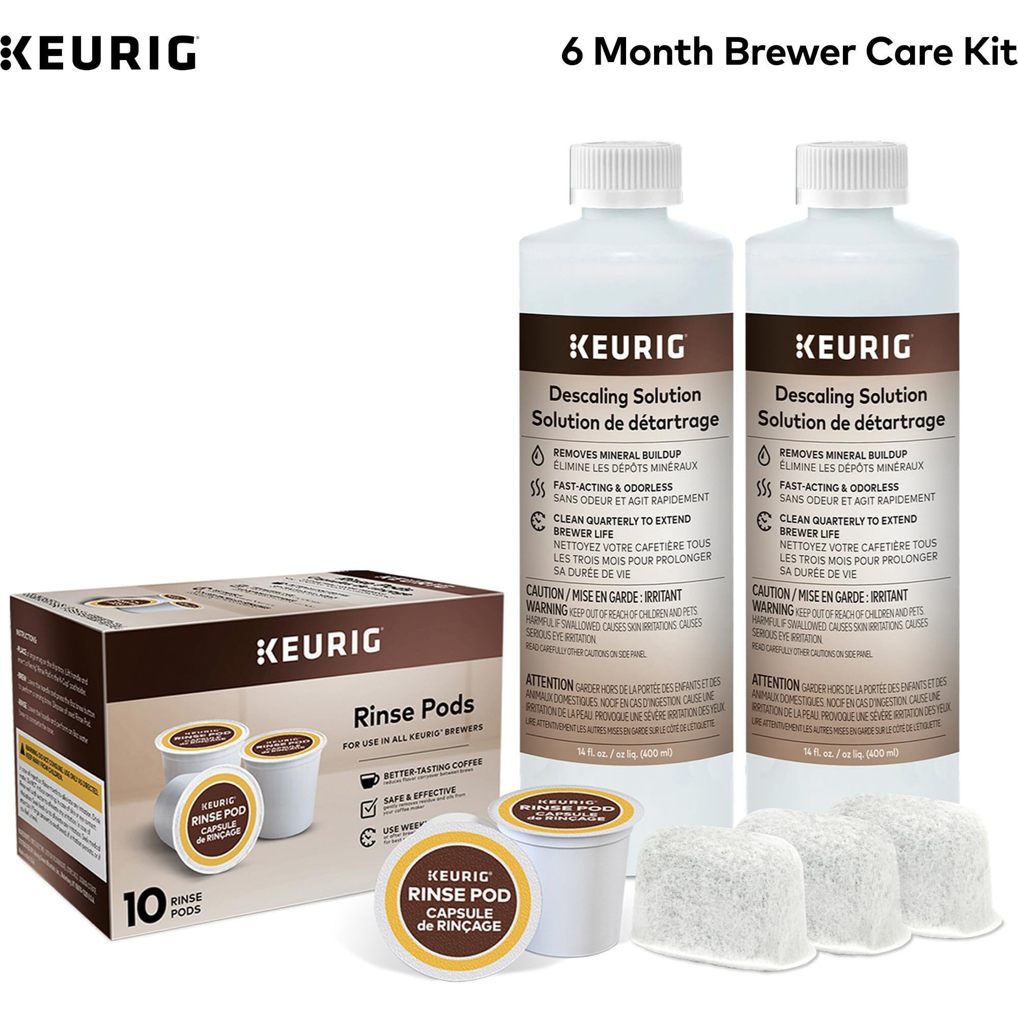 Keurig Brewer Maintenance Kit, Includes Descaling Solution, Water Filter Cartridges & Rinse Pods, Compatible With Keurig Classic/1.0 & 2.0 K-Cup Pod Coffee Makers, 14 Count