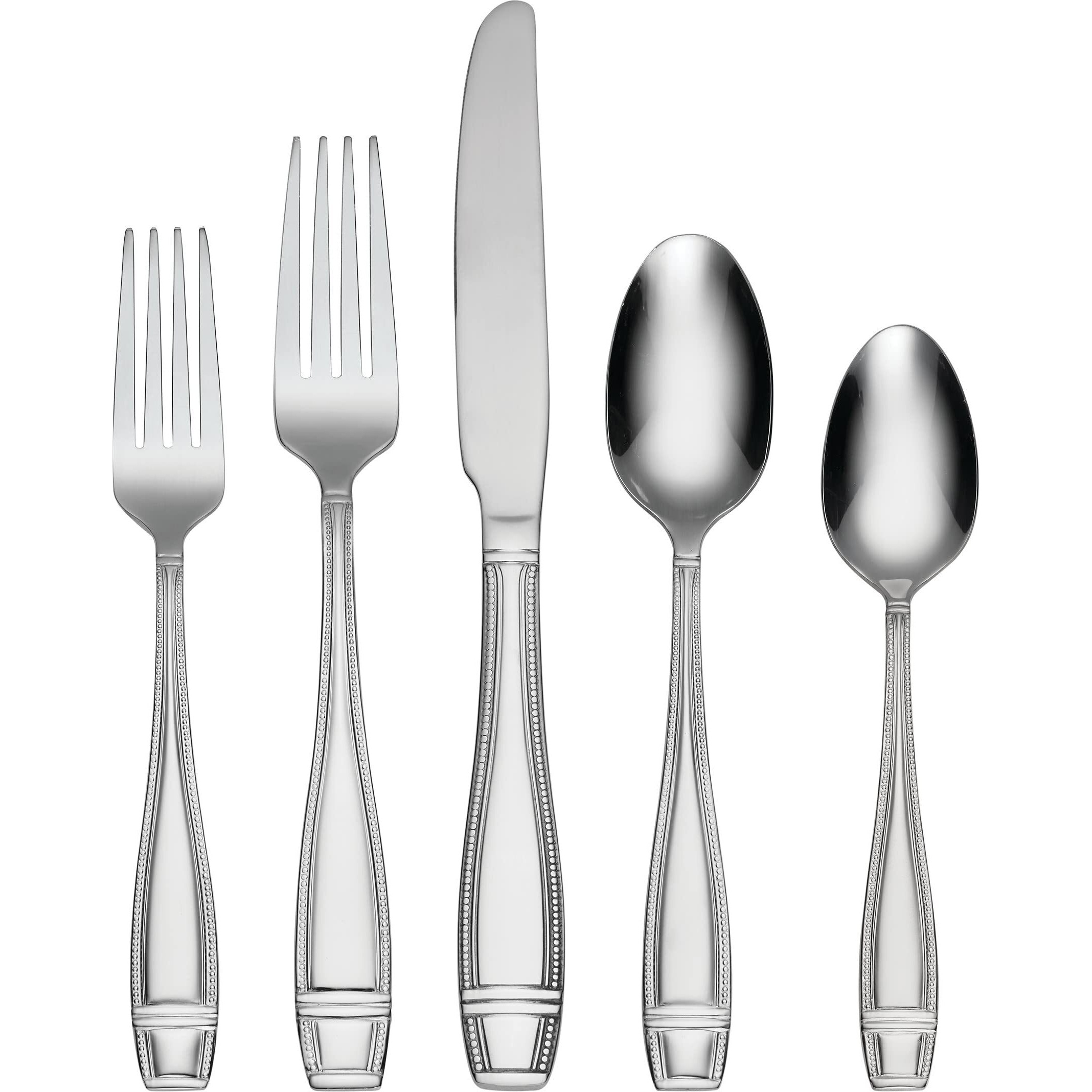 Oneida Ellis 42 Piece Everyday Flatware, Service For 8 18/0 Stainless Steel, Silverware Set
