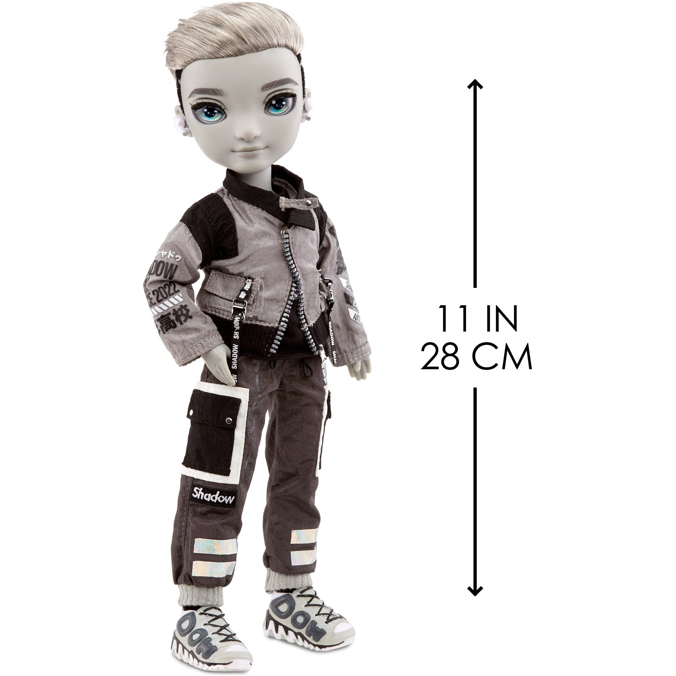 Rainbow High Shadow Series 1 Ash Silverstone- Greyscale Boy Fashion Doll. 2 Silver Designer Outfits To Mix & Match With Accessories, Great Gift, Multicolor, 583578Euc