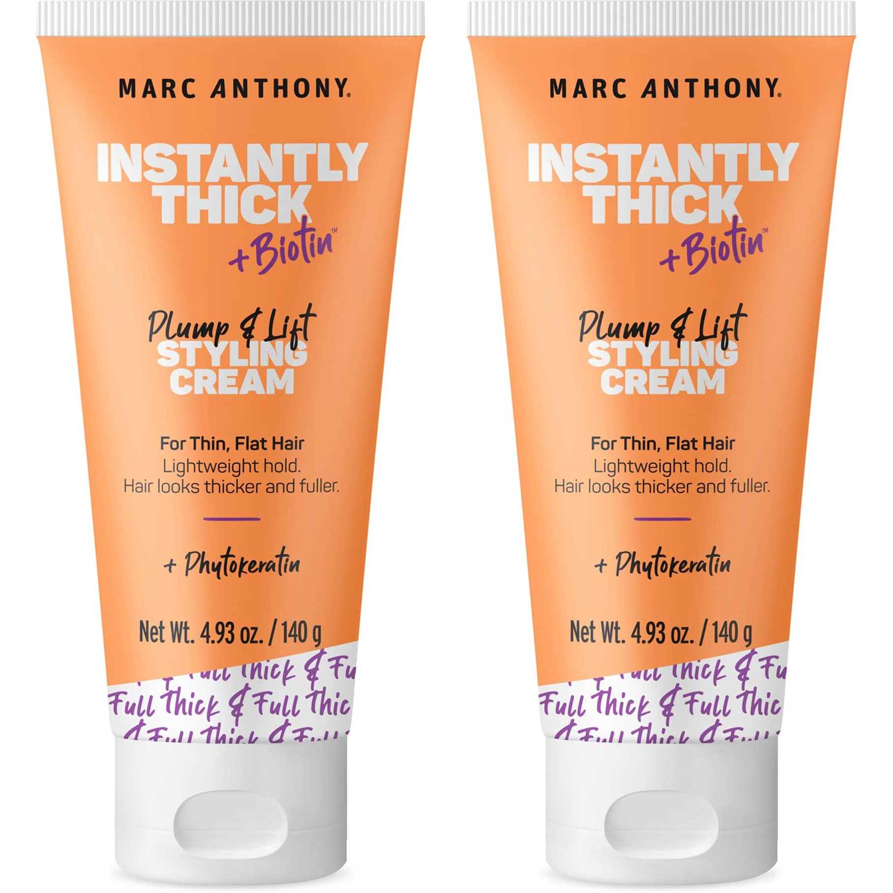 Marc Anthony Instantly Thick Styling Hair Cream (2-Pack) - Vitamin E & Biotin For Thicker, Fuller Hair With Lightweight Hold - Volumizing Product For Thin, Flat Hair