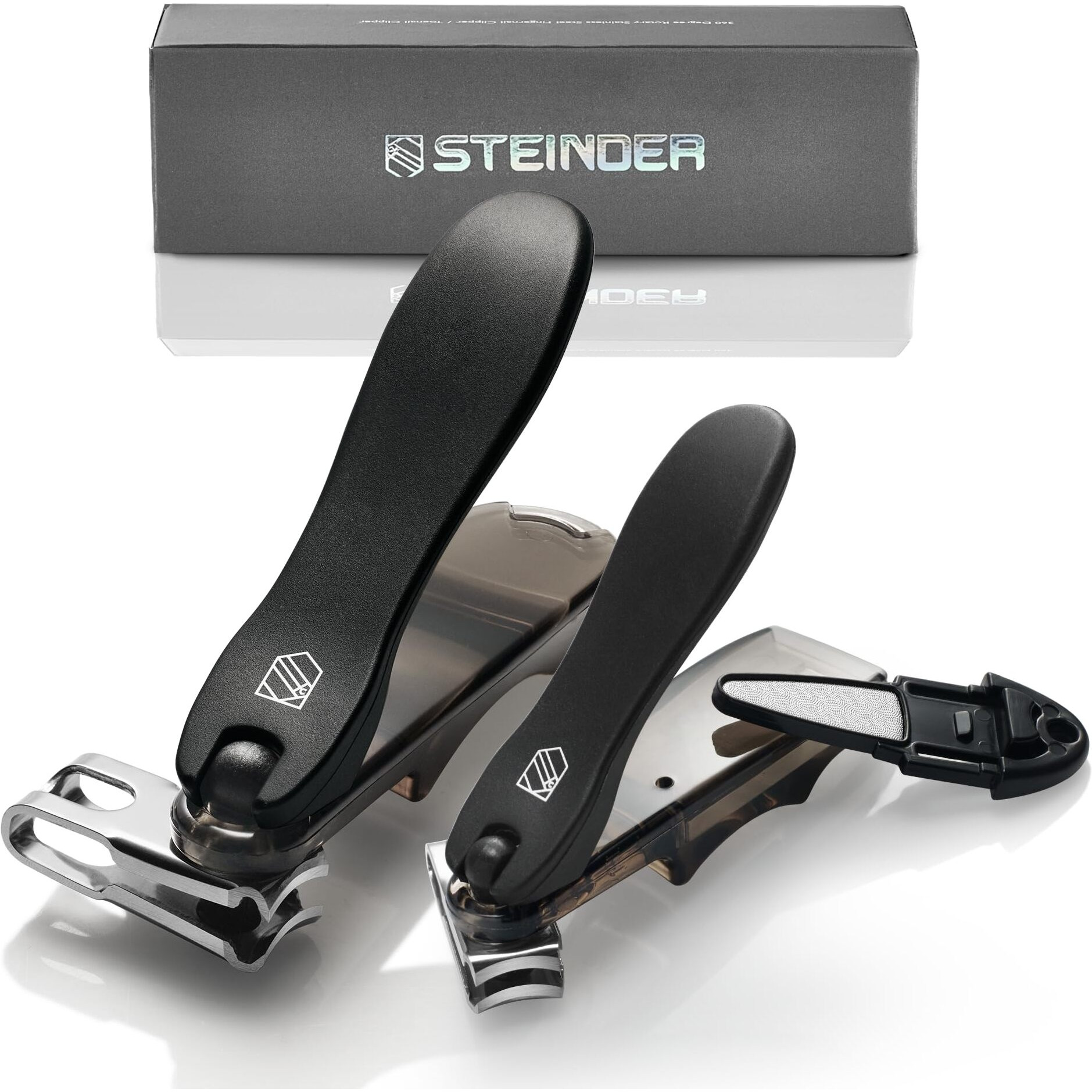 Nail Clippers, Steinder Easy 360 Rotation Nail Clippers Set Made In Korea/Cortauas Corta  As De Manos Y Pies/Gift For Men & Women Convenient Senior For Thick Toe Nail.
