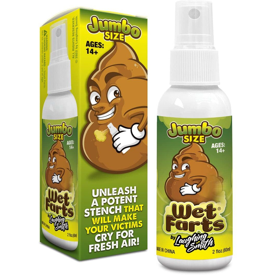 Wet Farts (Jumbo - 60Ml) - Potent Fart Spray - Extra Strong Stink - Hilarious Gag Gifts & Pranks For Adults Or Kids - Prank Poop Stuff - Non Toxic - Smells Like Really 'Bad' Gas