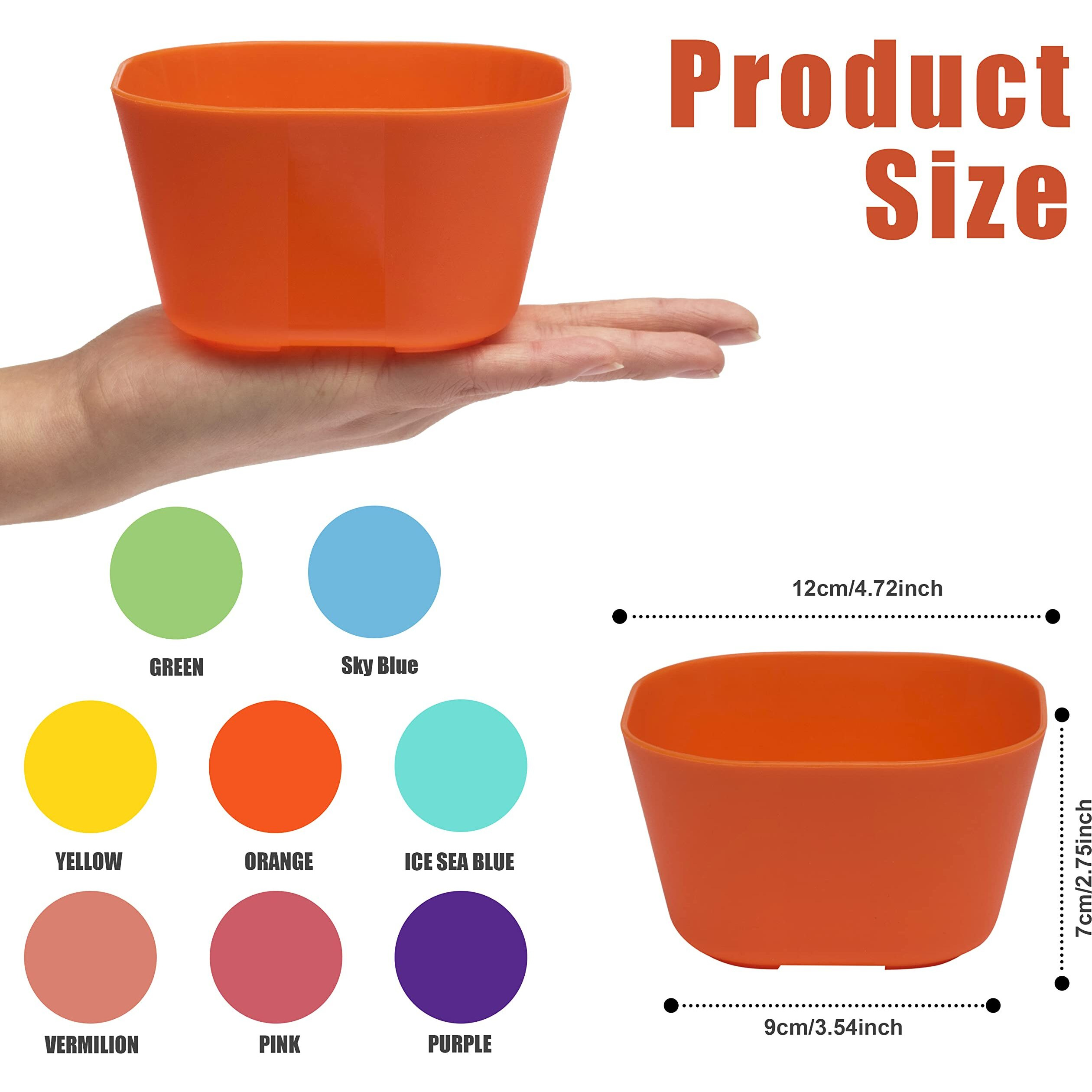 Klickpick Home 15 Ounce Bowls Set Of 16 Kids Colorful Snack Bowls Set Toddlers Cereal Bowl Set Children Bowl Kid Microwave Dishwasher Safe Bpa Free Bowls - 8 Colors