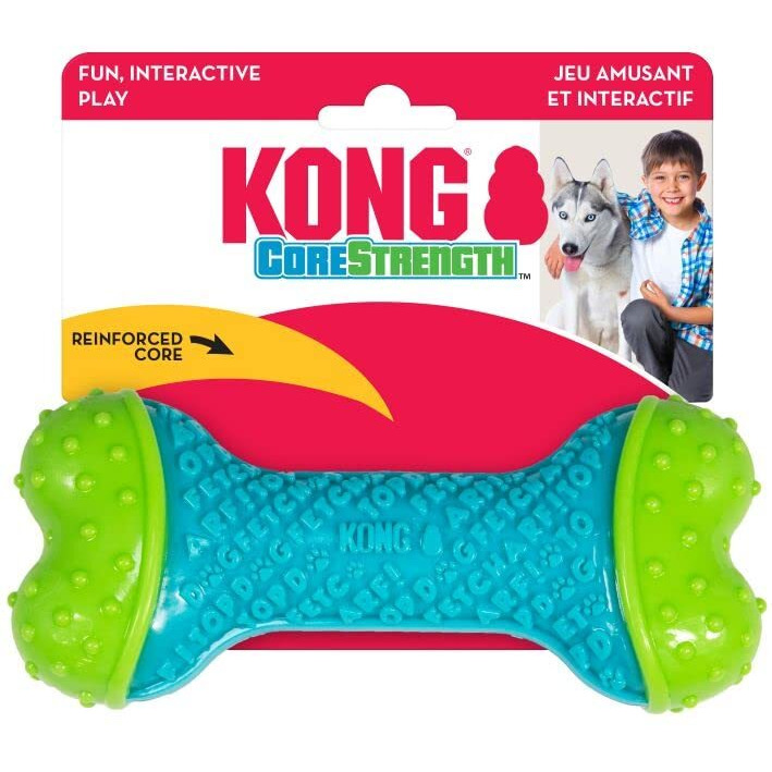 Kong Corestrength Bone - Dog Dental Chew Toy - Durable, Multi-Layered Dog Toy For Enrichment Play & Dental Care - With Textured Body For Teeth Cleaning - For Medium/Large Dogs