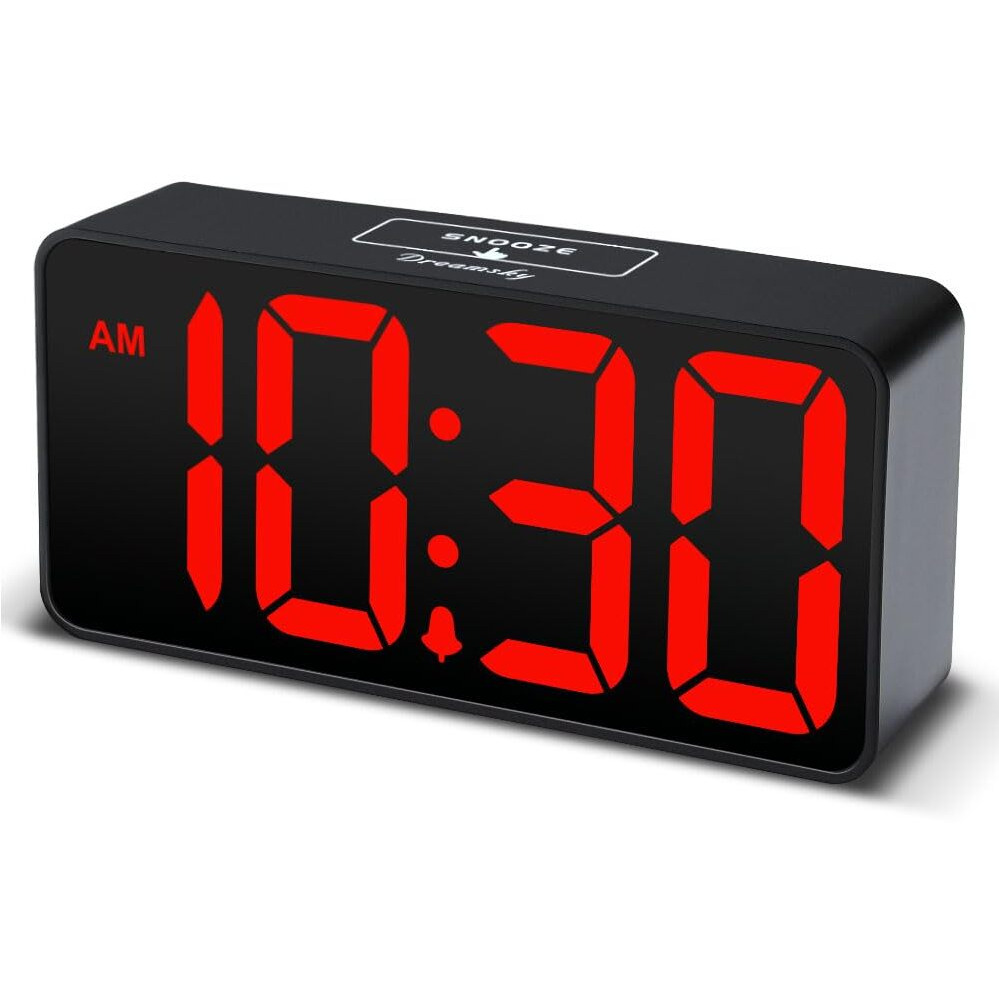 Dreamsky Small Digital Alarm Clock For Bedroom, Large Big Numbers Display With Brightness Dimmer, Electric Bedside Desk Clock With Usb Charging Port, Adjustable Alarm Volume, 12/24Hr, Snooze