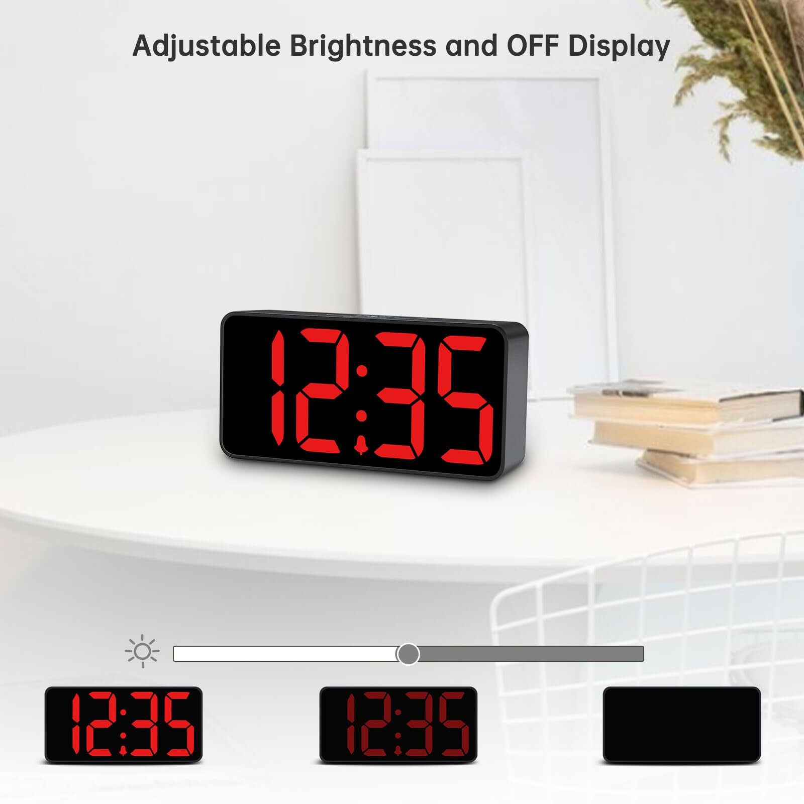Dreamsky Small Digital Alarm Clock For Bedroom, Large Big Numbers Display With Brightness Dimmer, Electric Bedside Desk Clock With Usb Charging Port, Adjustable Alarm Volume, 12/24Hr, Snooze