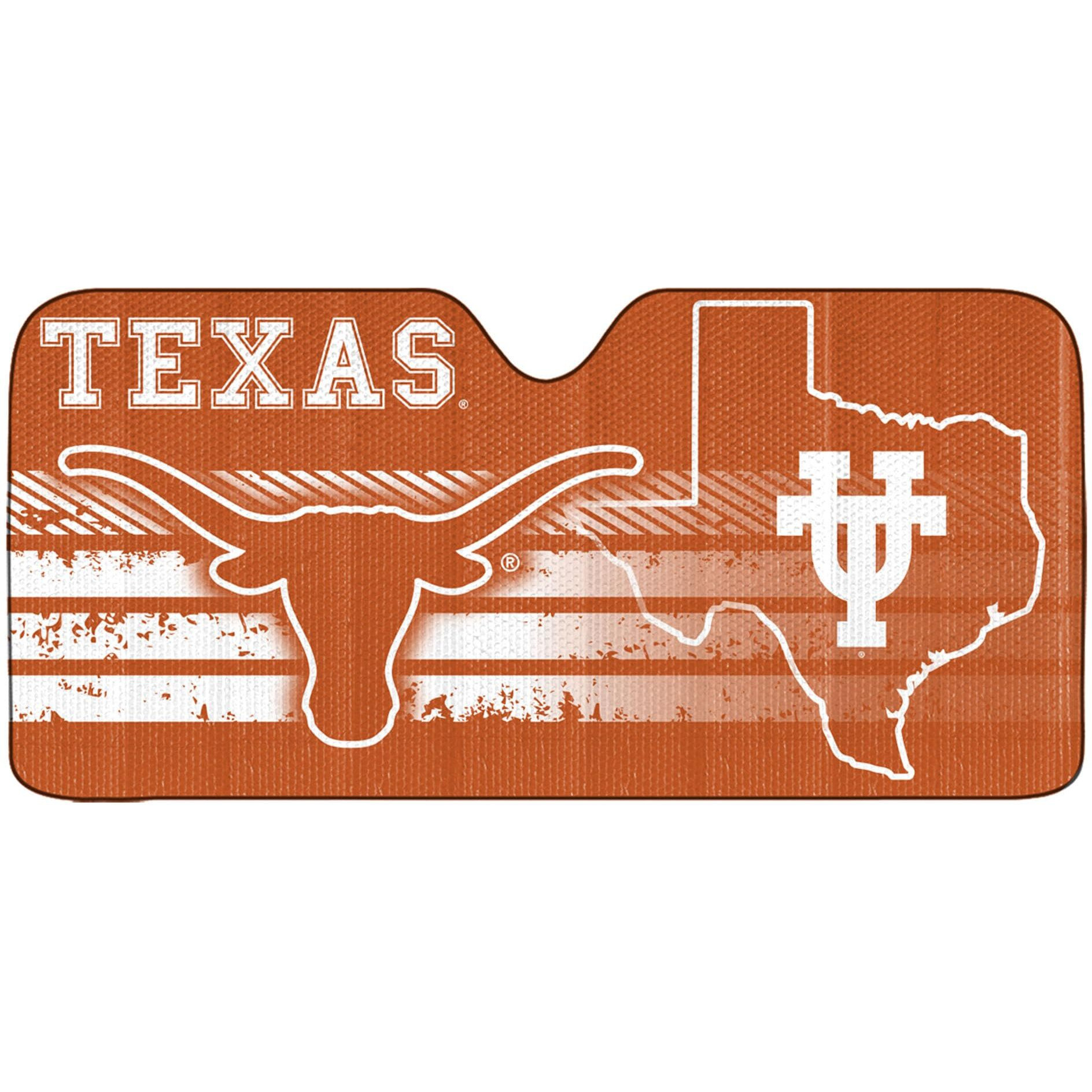 Fanmats 60029 Ncaa Texas Longhorns Windshield Sun Auto Shade, Sun Shield Sun Visor | Accordion Tri-Fold For Storage | 59"" X 29.5"", Colorful Team Design