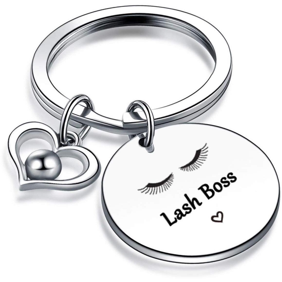 Lash Artist Keychain Makeup Jewelry Lash Boss Keyring Beautician Gift Gem Type Silver