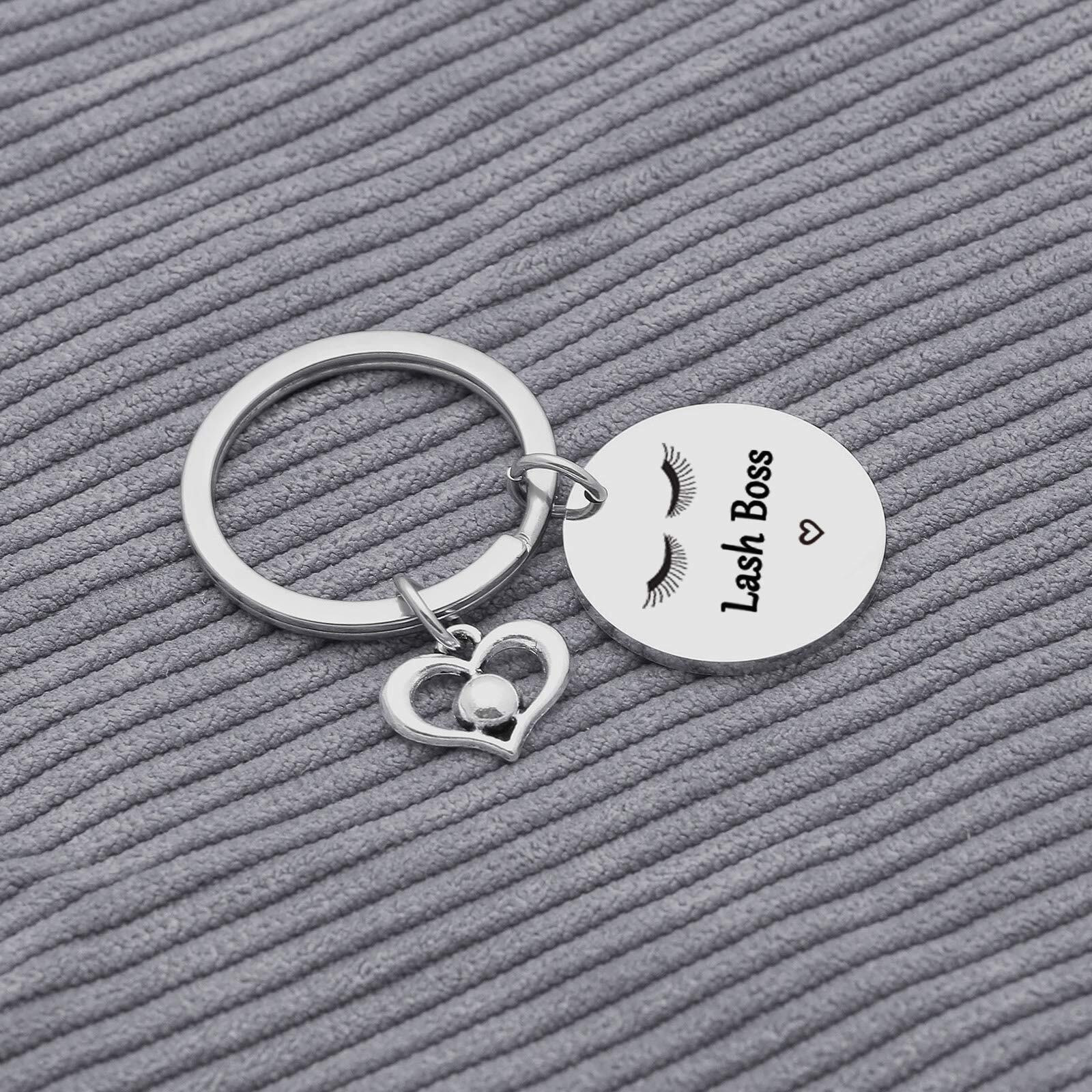 Lash Artist Keychain Makeup Jewelry Lash Boss Keyring Beautician Gift Gem Type Silver