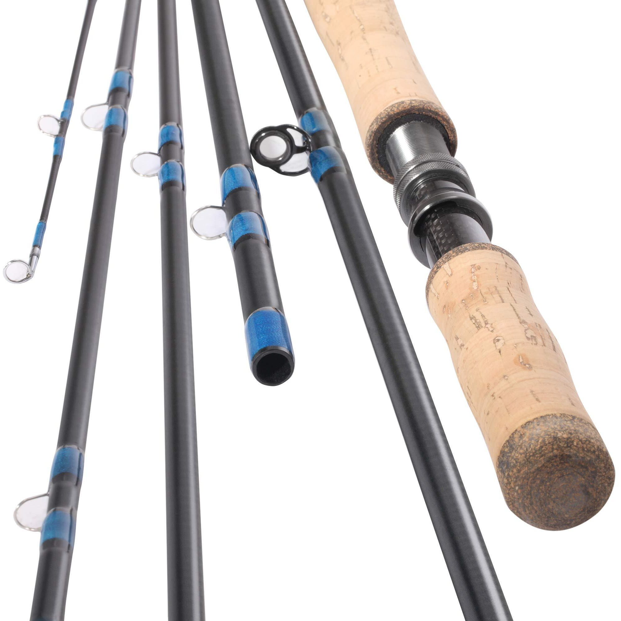 13' Spey Fly Fishing Rod 6 Sections 13Ft 8/9 Spey Rod Carbon Fiber Blanks Two Handed Handle Cork Grip