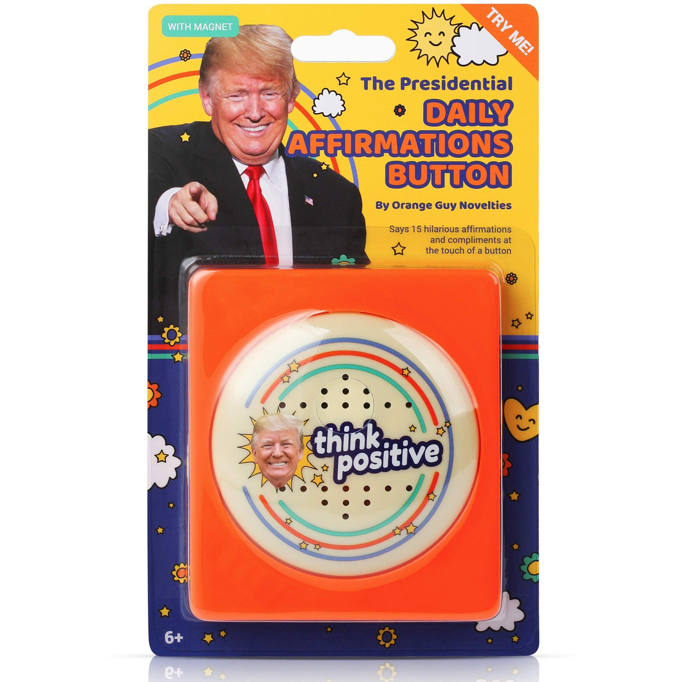 The Monocle Breakers Donald Trump Talking Positivity Button - Says 15 Different Compliments And Affirmations Quotes In His Voice