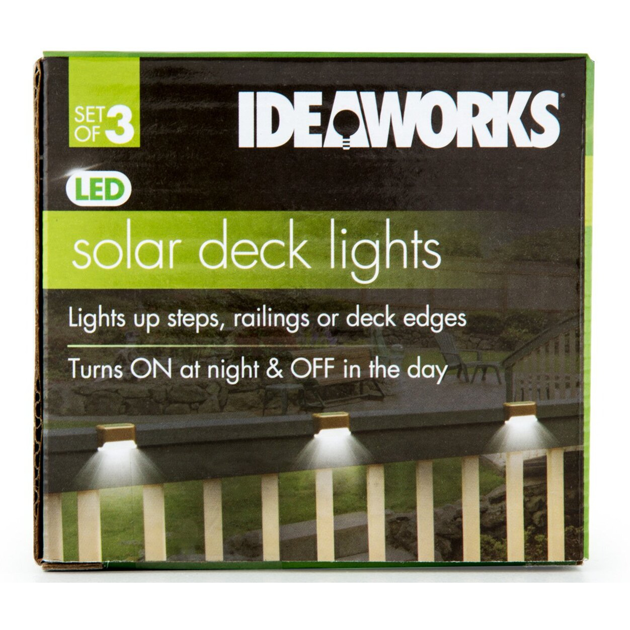 Ideaworks Jb7816 Powered S/3 Solar Deck Lights, Small, Brown