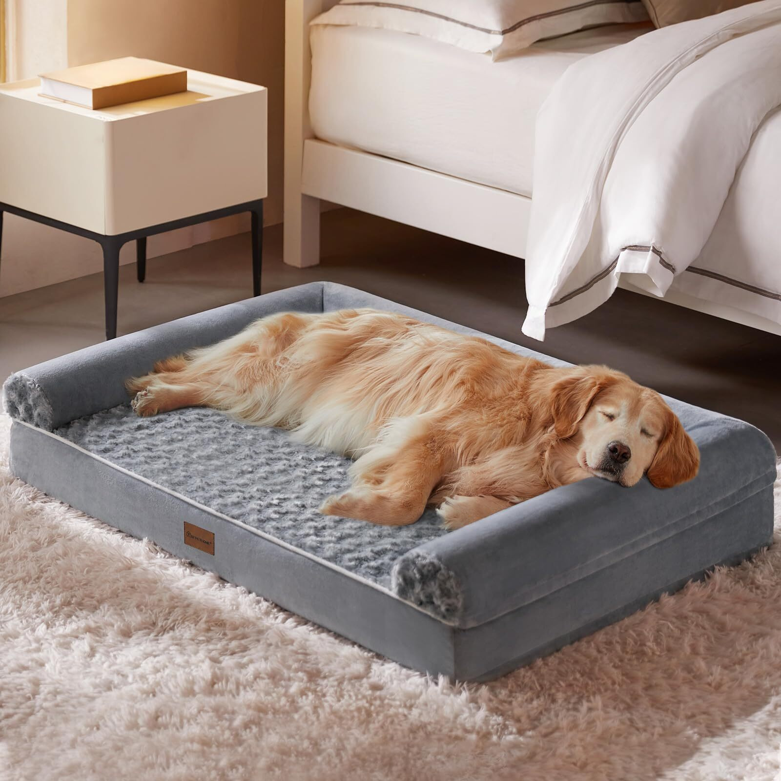 Bfpethome Dog Beds For Large Dogs, Orthopedic Dog Bed For Medium Large Dogs,Big Waterproof Couch Dog Pet Bed With Removable Washable Cover