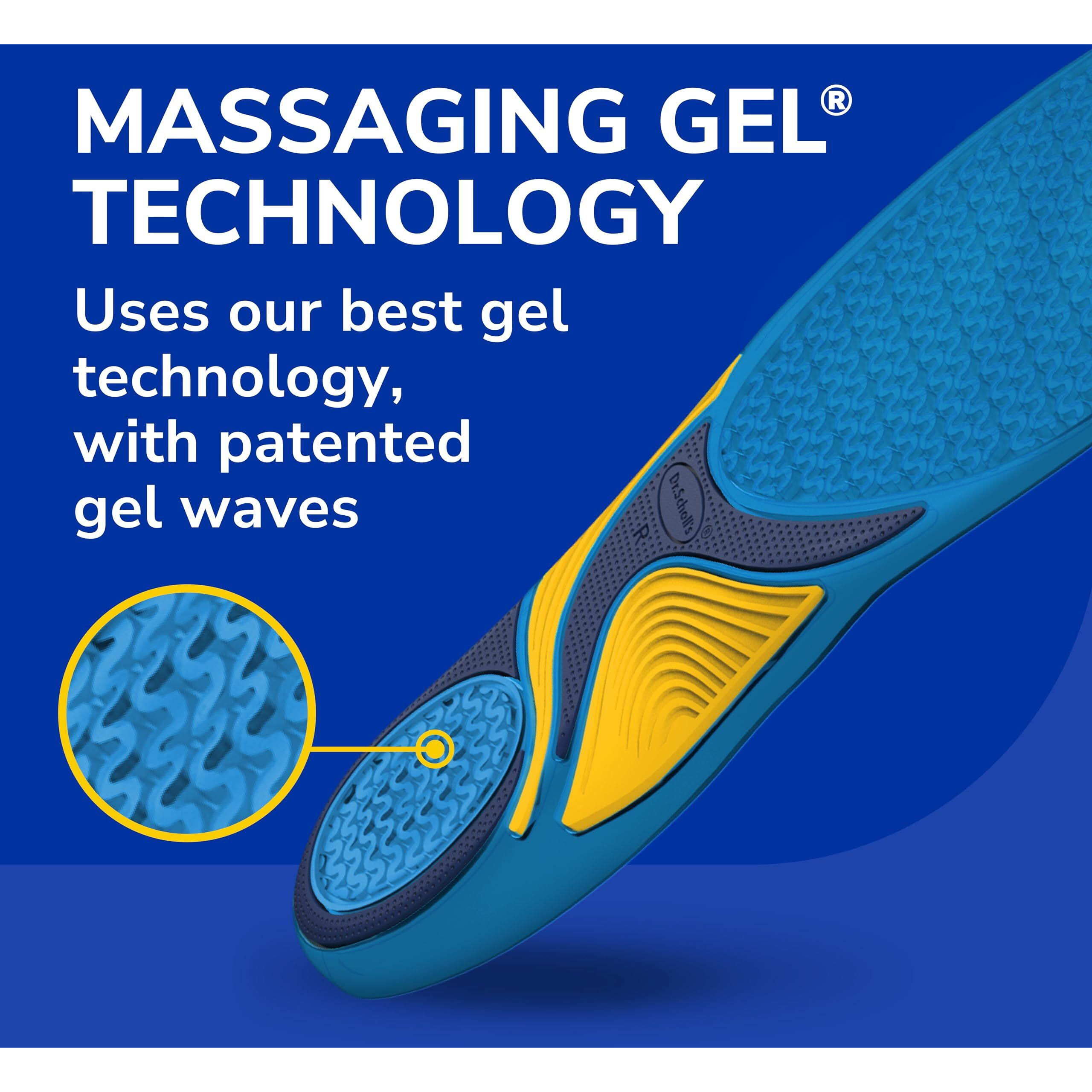 Dr. Scholls Energizing Comfort Womens Everyday Insoles With Massaging Gel - Clinically Proven, All-Day Energy And Comfort Inserts With Patented Triple Gel Design - Shock Absorbing, Arch Support
