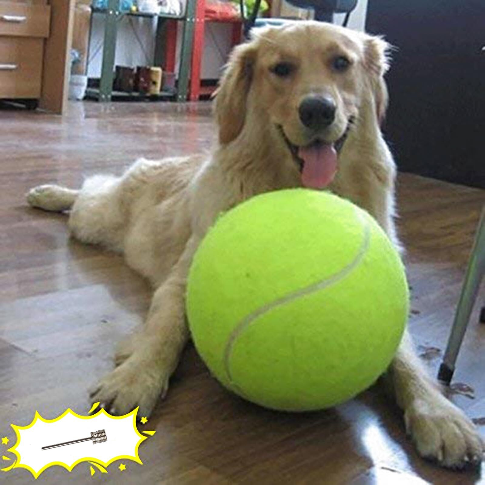 Banfeng Giant 9.5"" Dog Tennis Ball Large Pet Toys Funny Outdoor Sports Ball With Inflating Needles For Small Medium Large Dog