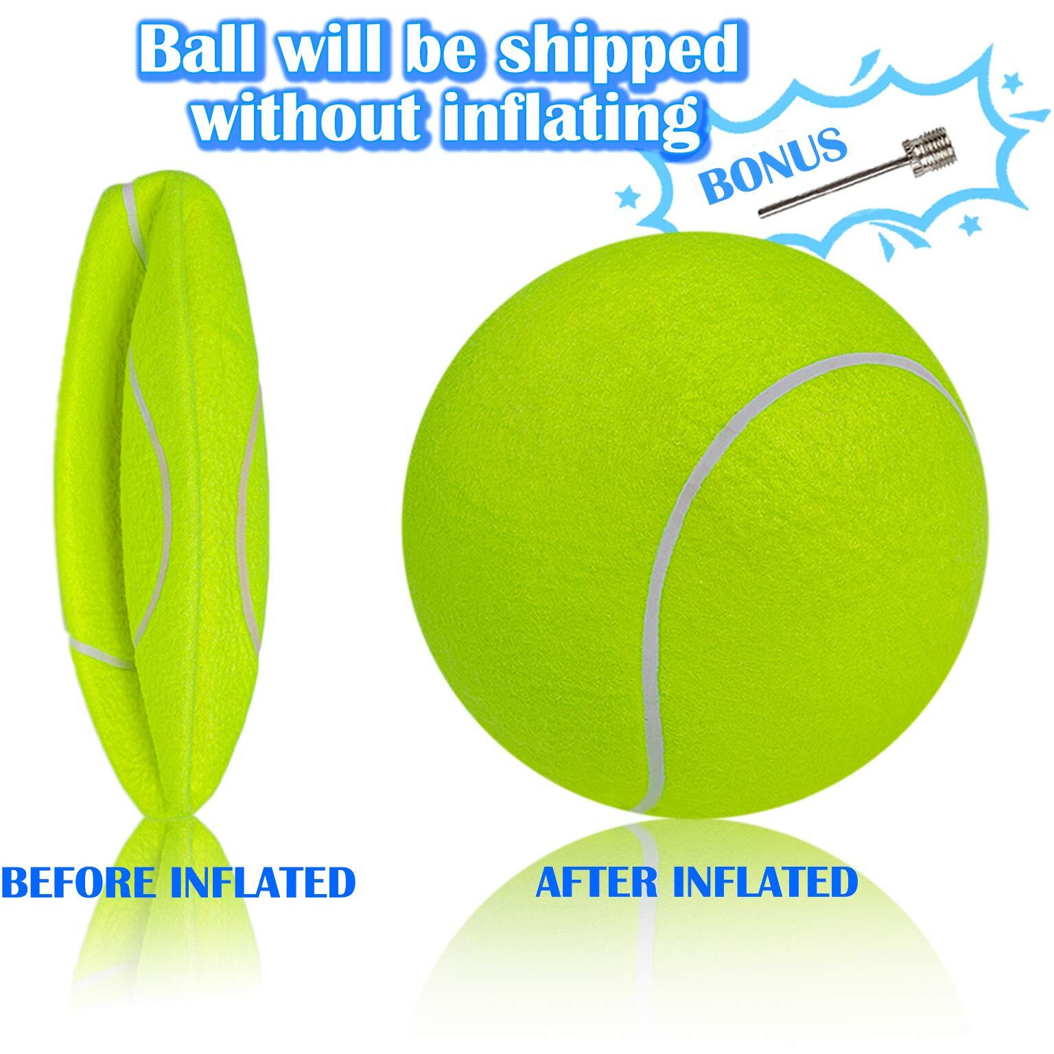 Banfeng Giant 9.5"" Dog Tennis Ball Large Pet Toys Funny Outdoor Sports Ball With Inflating Needles For Small Medium Large Dog