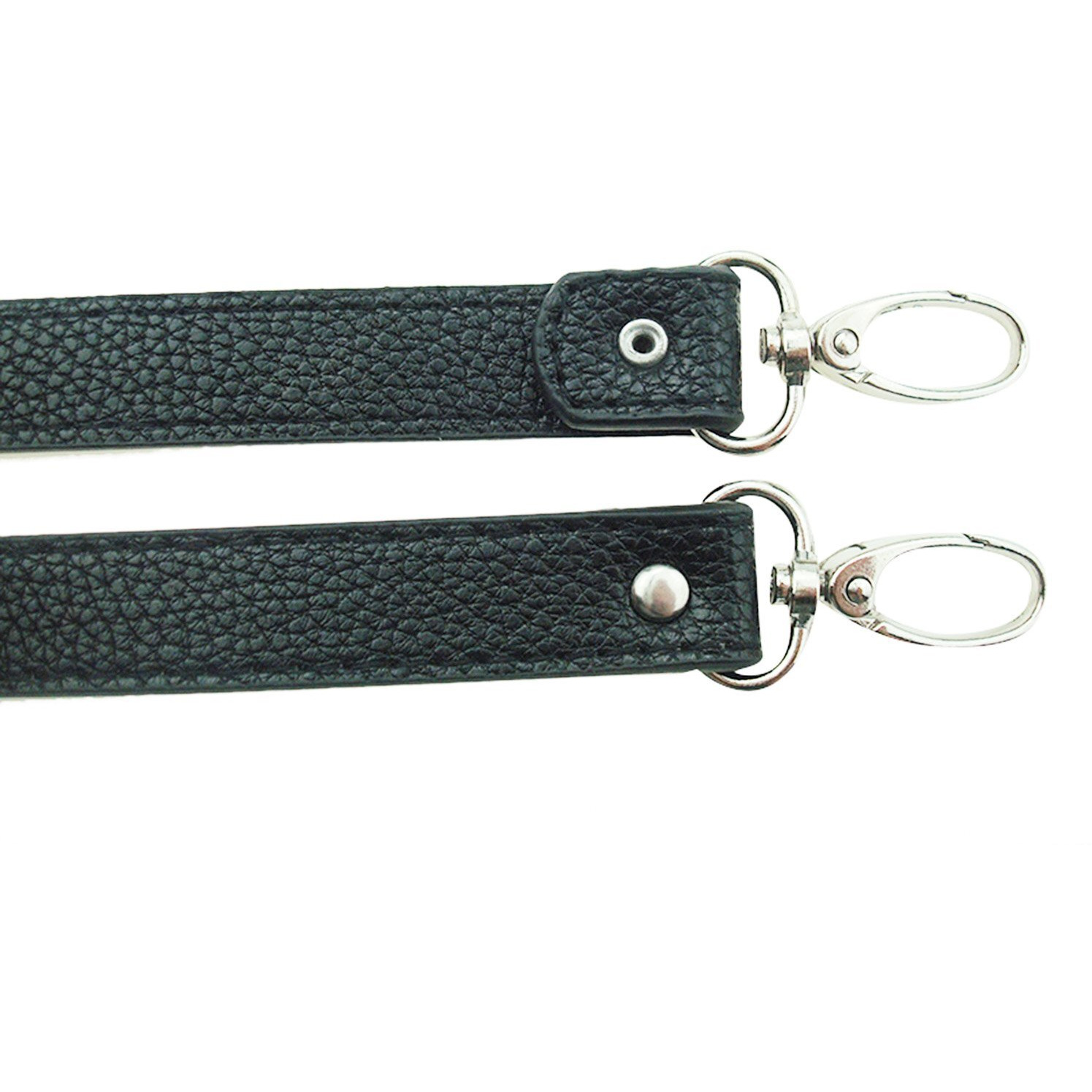 5Afashion One Pair 25"" Leather Wristlet Bag Handles,Replacement Tote Should Handles,Purse Straps,Wallet Bag Handle Straps (Black)