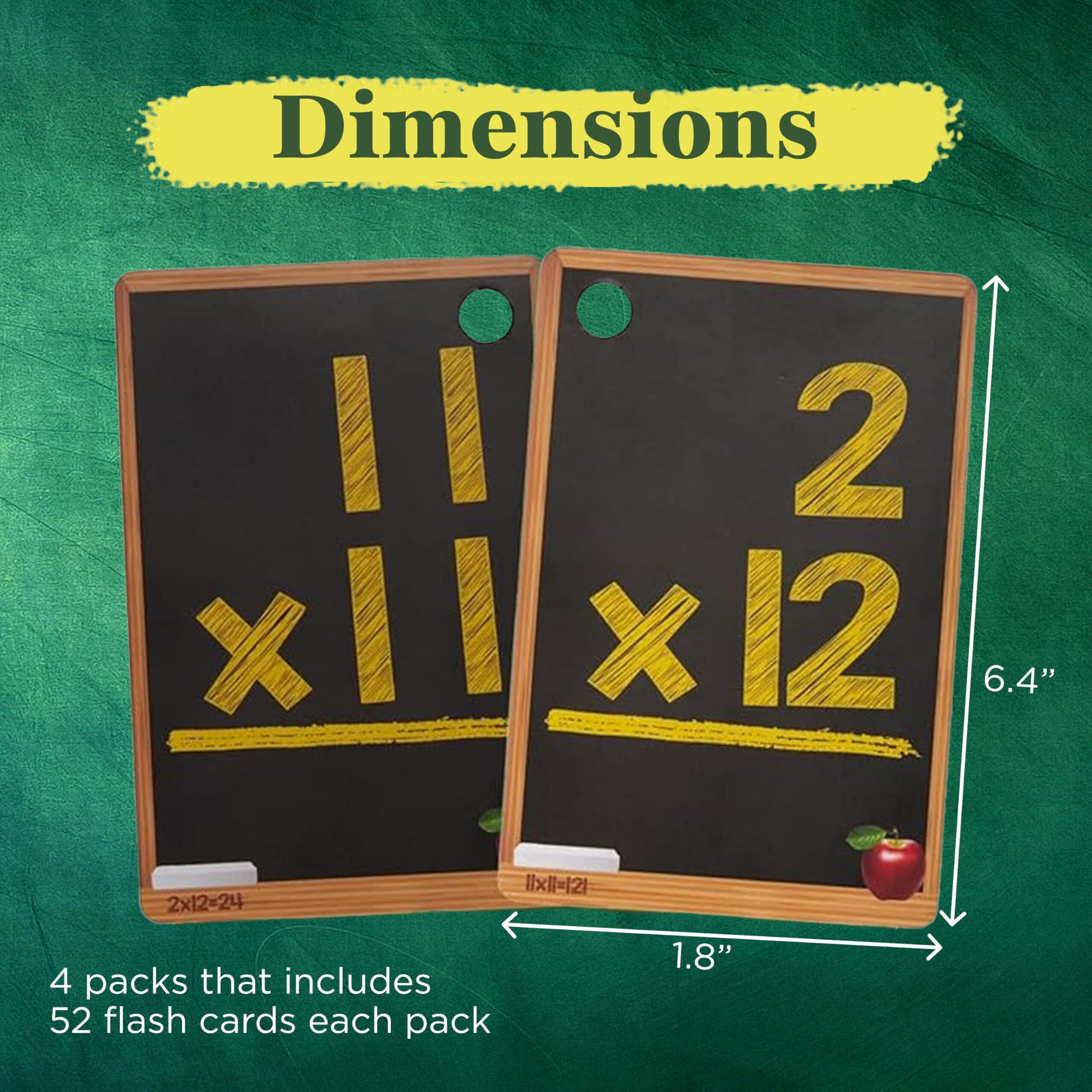 Star Right Math Flash Cards Set Of 4 - Math Flashcards Addition, Subtraction, Multiplication, Division With 4 Rings - 208 Cards For Kids Ages 6 And Above - Flash Cards For Math From 1St To 4Th Grade