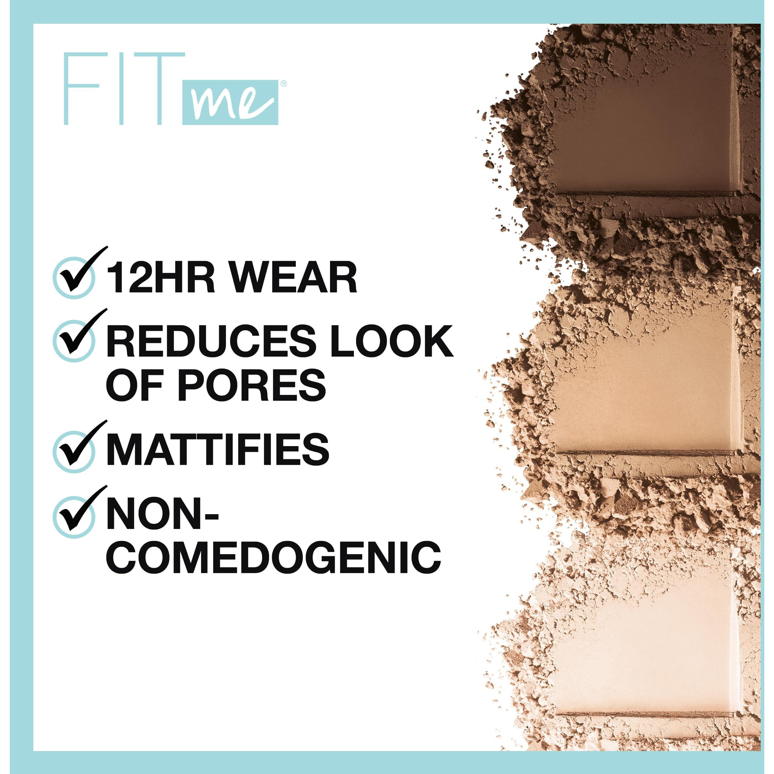 Maybelline Fit Me Matte + Poreless Pressed Face Powder Makeup & Setting Powder, Golden Caramel, 1 Count