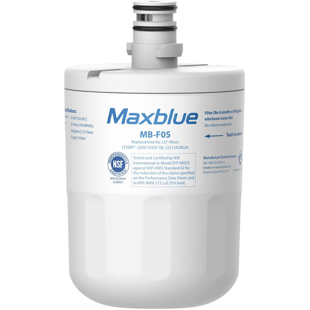 Maxblue 5231Ja2002A Refrigerator Water Filter, Replacement For Lg Lt500P, Adq72910911, Gen11042Fr-08, Lfx25974St, Adq72910901, Adq72910907, Kenmore 9890, 46-9890, 469890