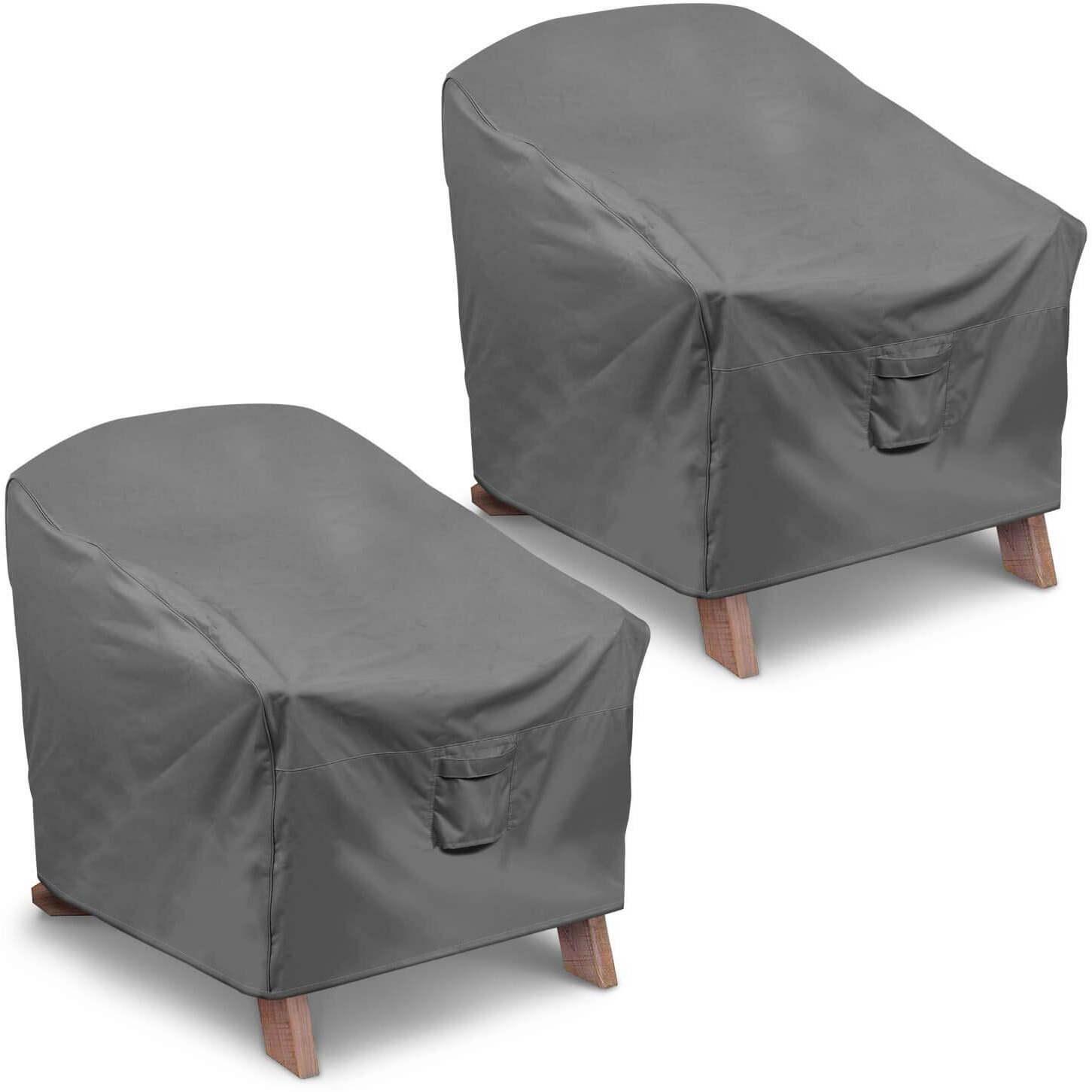 Vailge Patio Adirondack Chair Covers, Heavy Duty Patio Chair Cover, Waterproof Outdoor Lawn Patio Furniture Covers (Standard - 2 Pack, Grey)