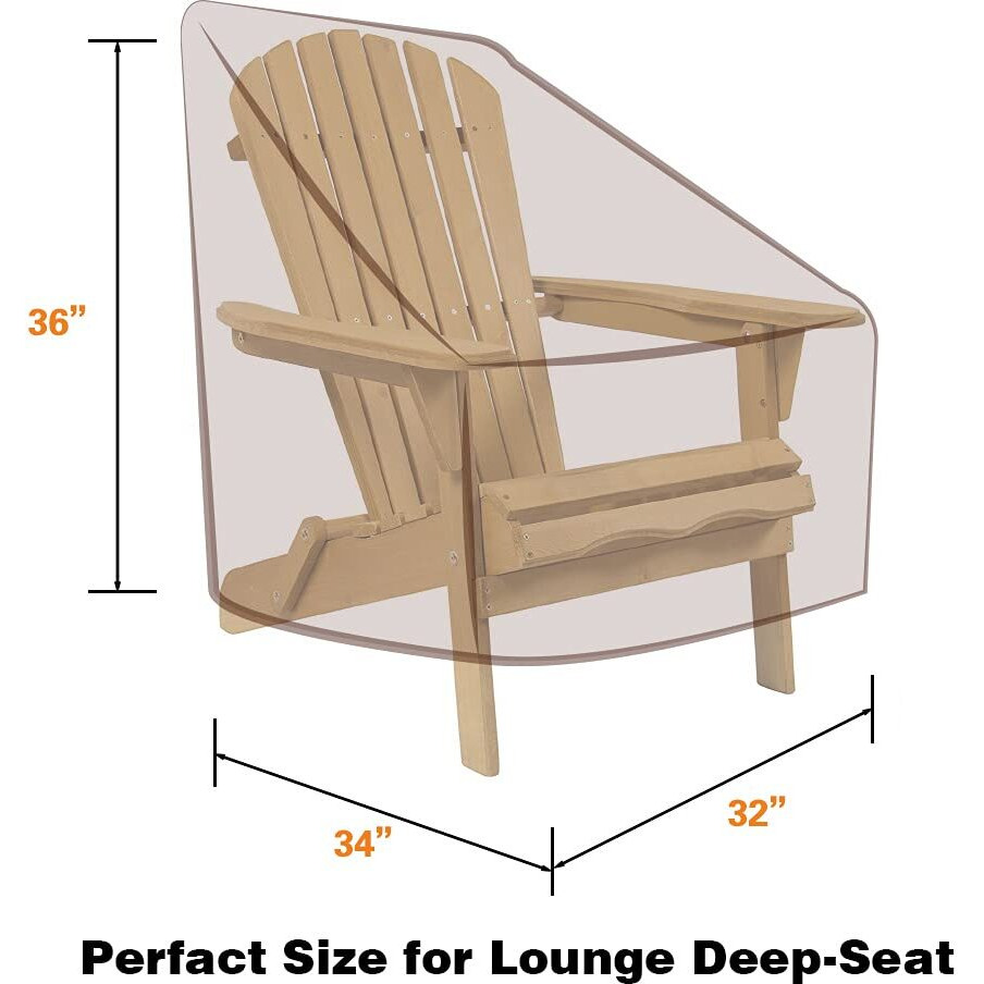 Vailge Patio Adirondack Chair Covers, Heavy Duty Patio Chair Cover, Waterproof Outdoor Lawn Patio Furniture Covers (Standard - 2 Pack, Grey)