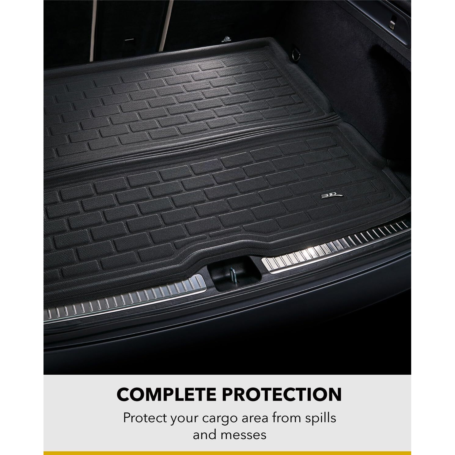 3D Maxpider Custom Fit Kagu Rear Lower Cargo Liner (Black) Compatible With Tesla Model Y 7-Seat 2021-2024 - Cargo Liner