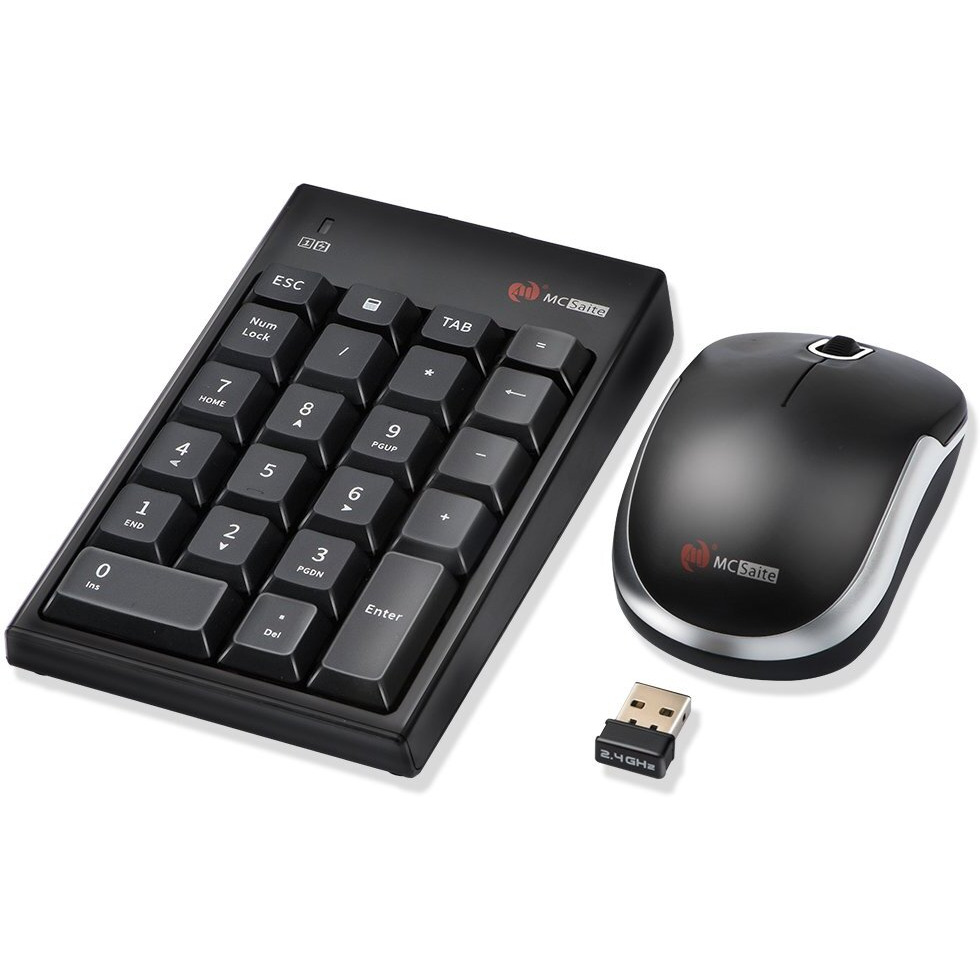 Mcsaite Wireless Numeric Keypad & Mouse Combo - Use One Receiver Wireless Number Pad Keyboard And Mouse For Laptop Desktop