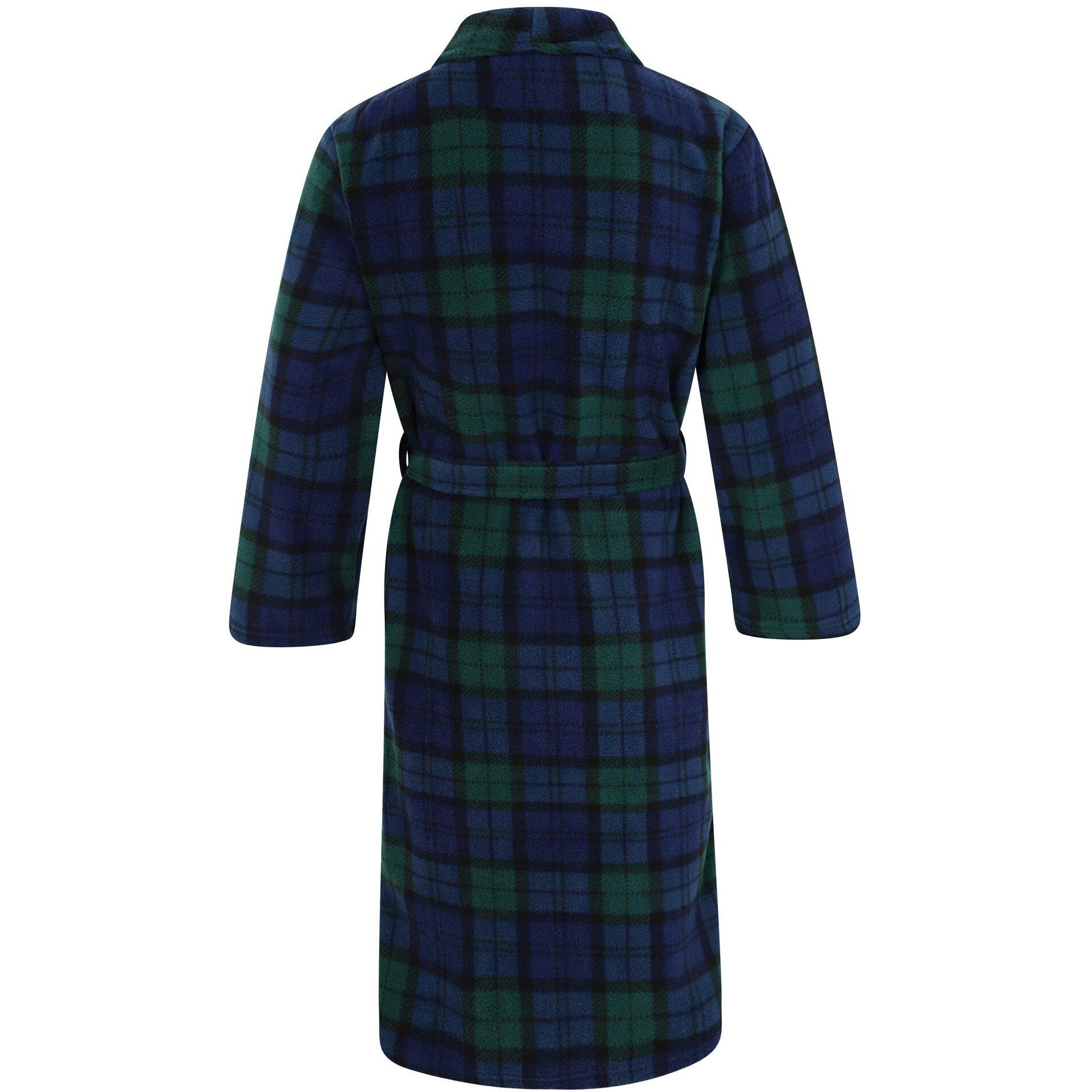 John Christian Men's Fleece Robe, Scottish Black Watch Tartan (L/Xl)