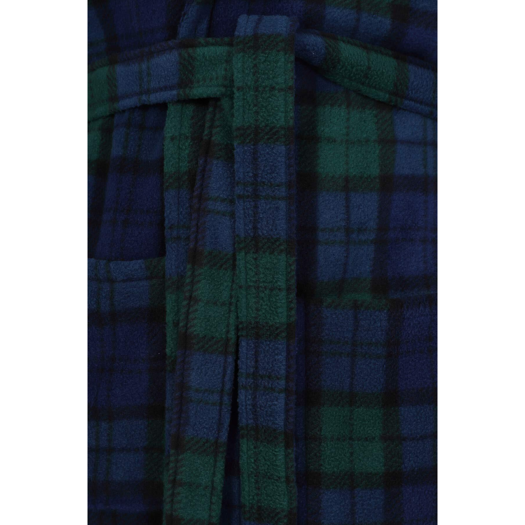 John Christian Men's Fleece Robe, Scottish Black Watch Tartan (L/Xl)