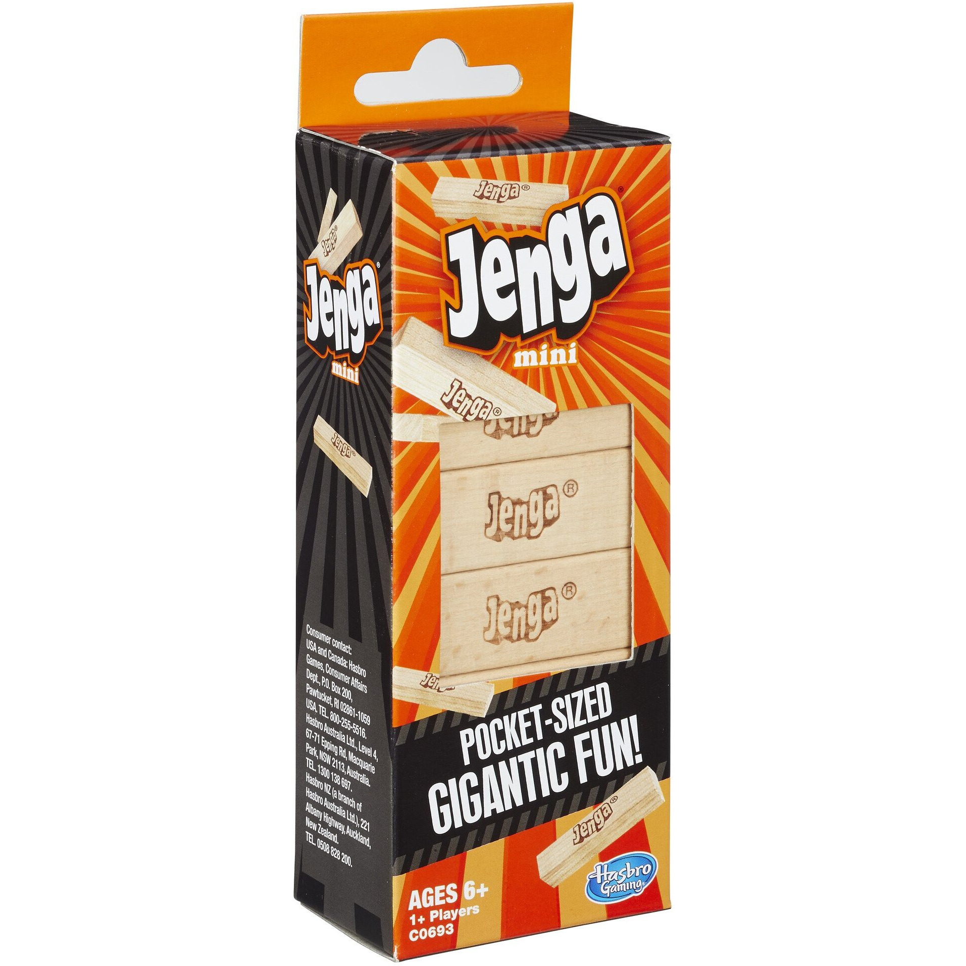 Hasbro Gaming Jenga Mini Game, Brown/A, For Ages 6+ Years