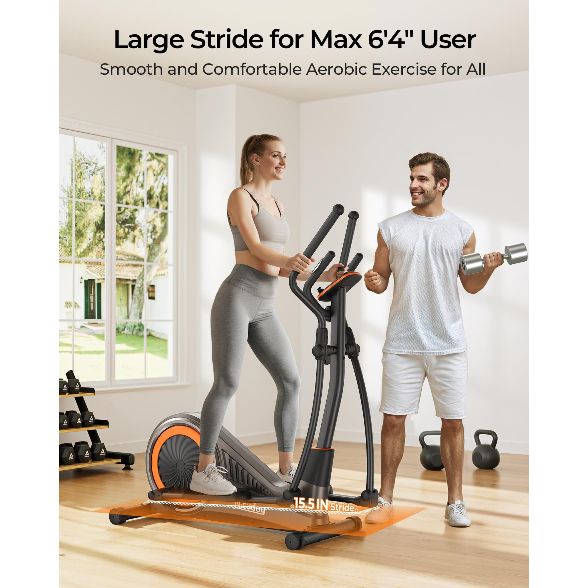 Niceday Elliptical Machine, Cross Trainer With Hyper-Quiet Magnetic Driving System, 16 Resistance Levels, 400Lb Weight Limit