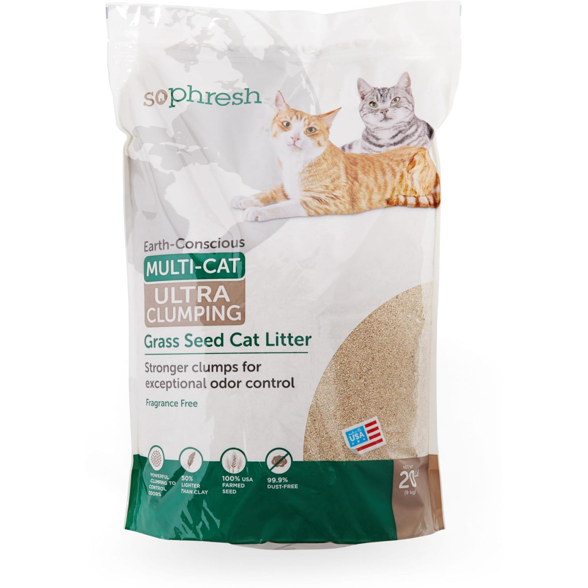 So Phresh Extreme Clumping Unscented Grass Seed Cat Litter 20 Lbs.