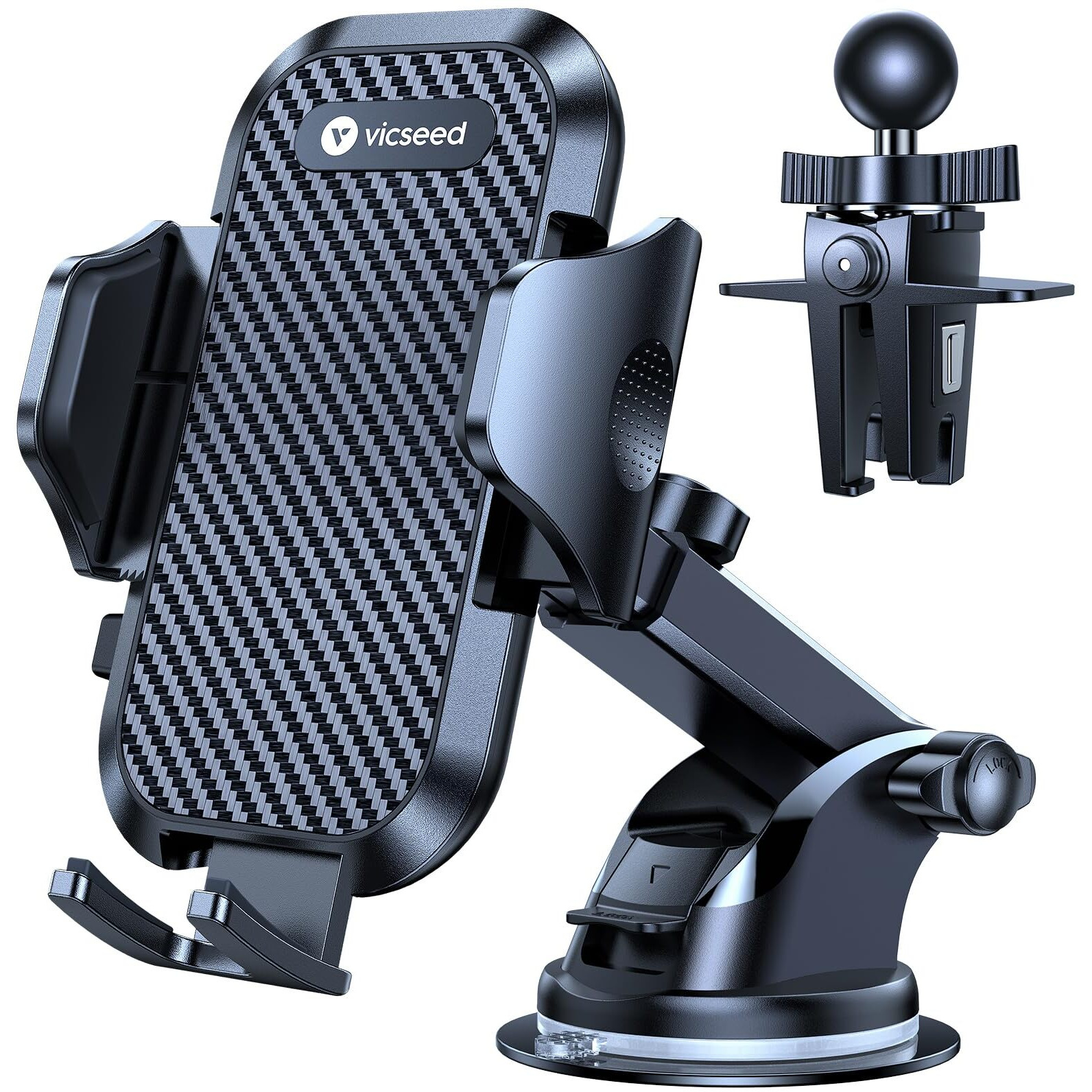 Vicseed 2025 Phone Holders For Your Car [True Strongest Suction] Dashboard Windshield Vent Cellphone Mount Truck Boat Stand, Universal Automobile Cradle Fit For Iphone Android And All Smartphones