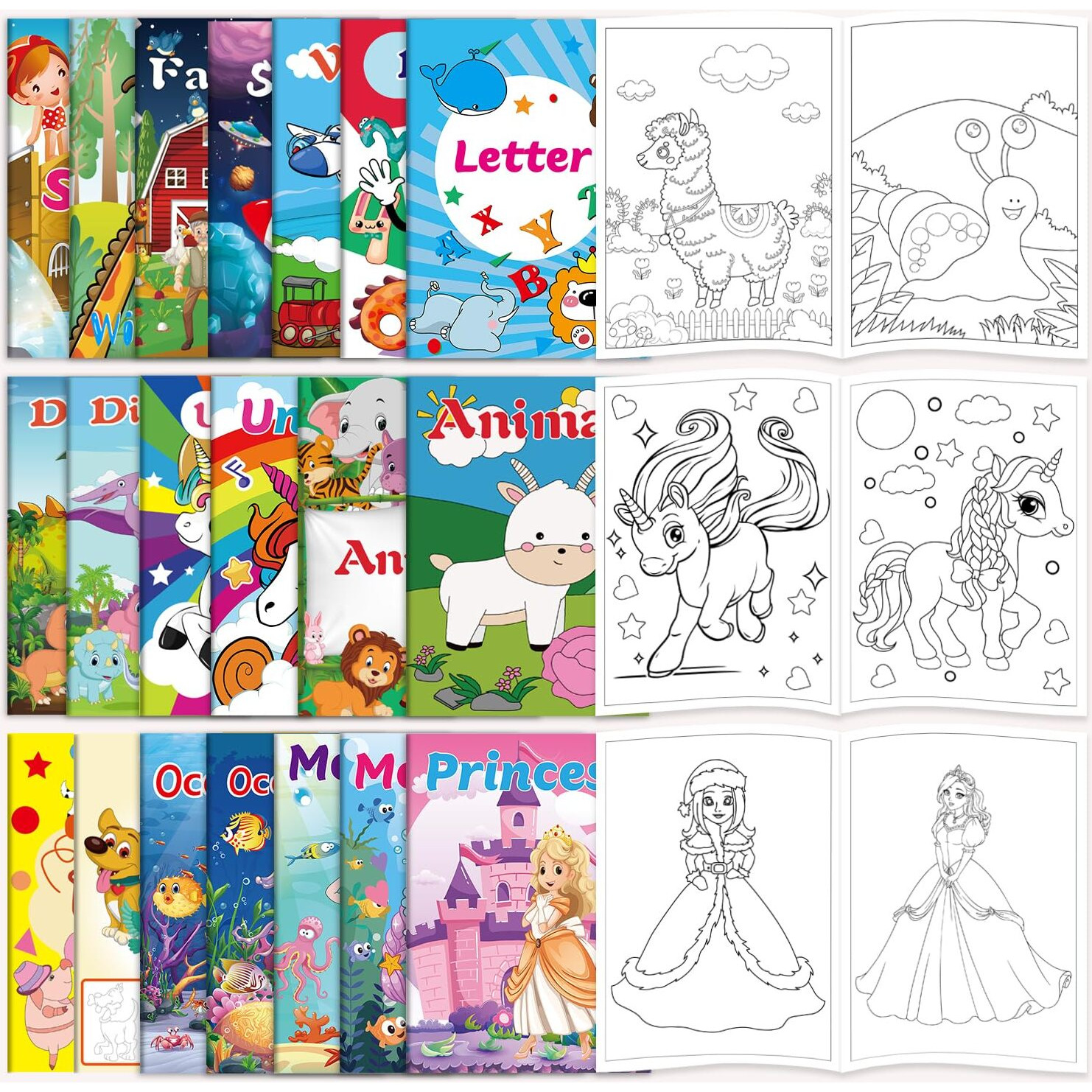 Kalysky 20Pack Coloring Books For Kids Ages 4-8 (5.1 X 7 Inch),Mini Coloring Books For Kids Party Favors,Bulk Coloring Books For Kids Ages 2-4