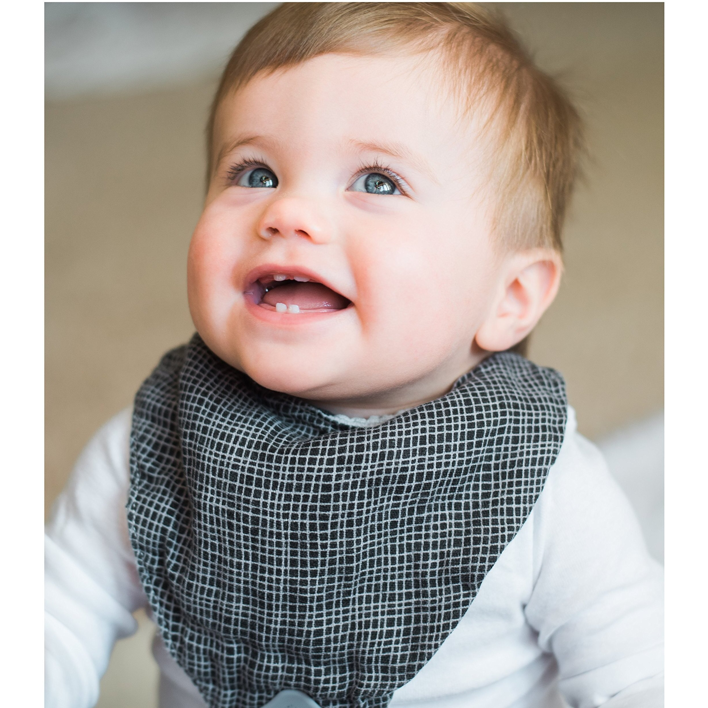 Nuby Baby Bibs - 3 Pc Muslin Bibs - Reversible 100% Natural Cotton Teething Bib - Baby Bibs For Girls And Boys, Baby Essentials