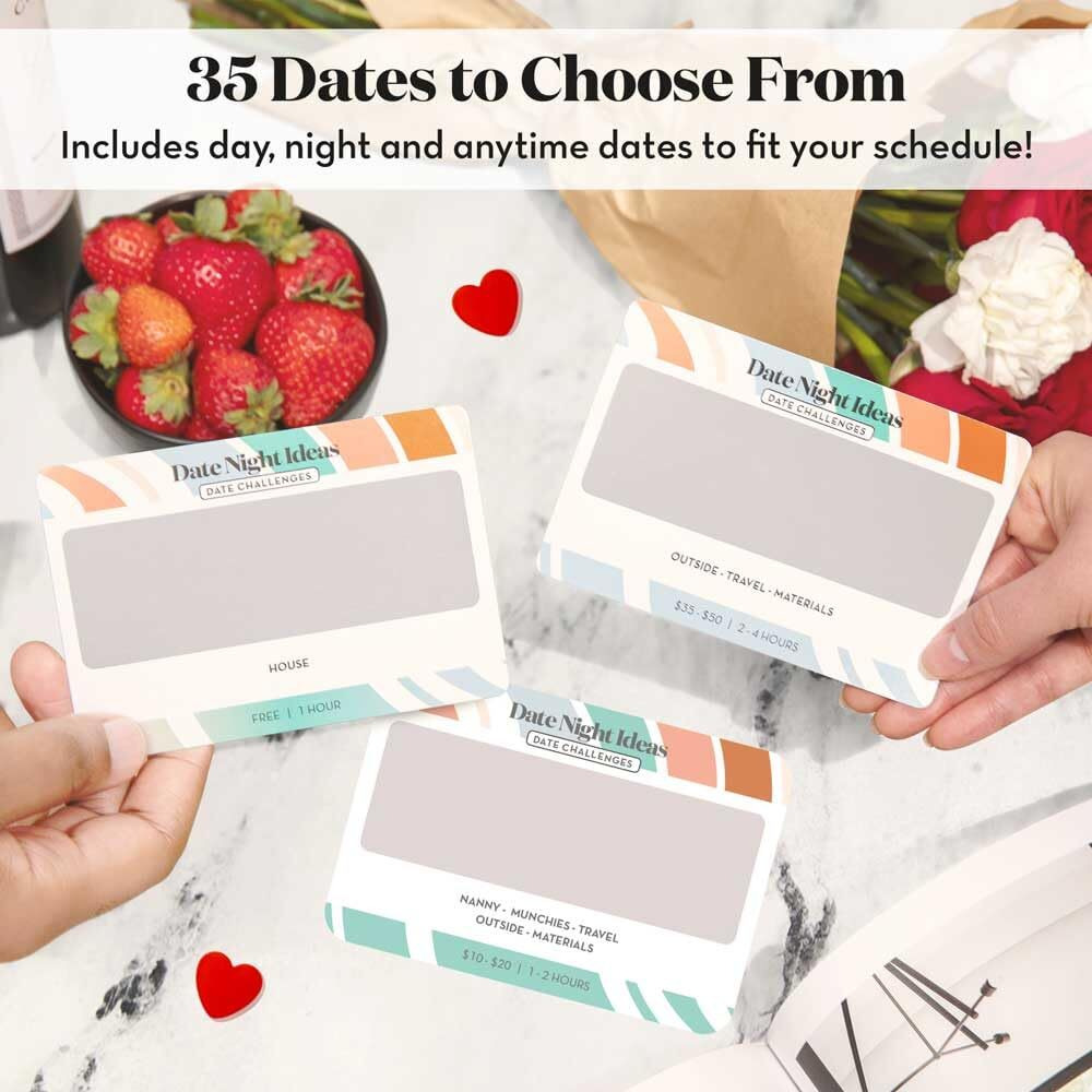 Romantic & Fun Scratch Off Date Night Ideas Card Game, Perfect Valentines Day Gifts For Her Or Him, Couple Gifts For Boyfriend, Girlfriend, Wife, Husband, Engagement, Birthday Or Anniversaries