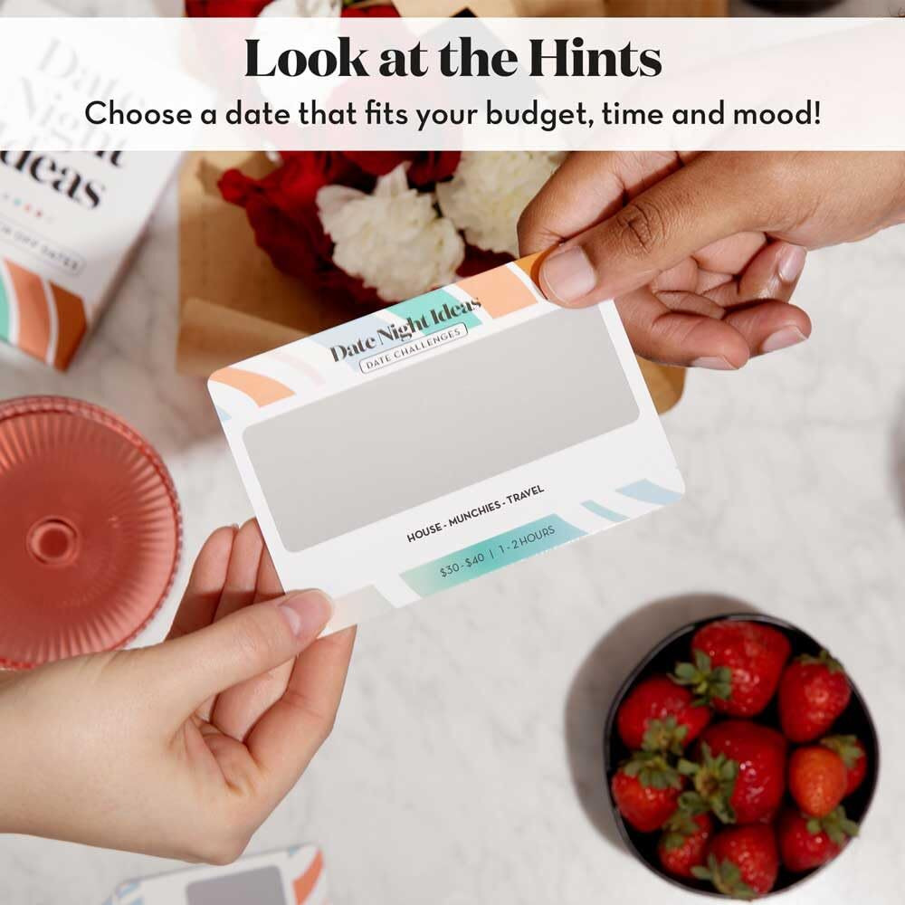 Romantic & Fun Scratch Off Date Night Ideas Card Game, Perfect Valentines Day Gifts For Her Or Him, Couple Gifts For Boyfriend, Girlfriend, Wife, Husband, Engagement, Birthday Or Anniversaries