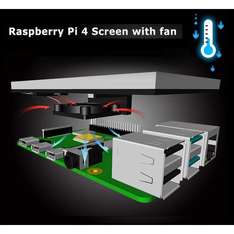 Jun-Electron For Raspberry Pi 4 Touch Screen With Case, 3.5 Inch Touchscreen With Fan, 320X480 Monitor Tft Lcd Game Display