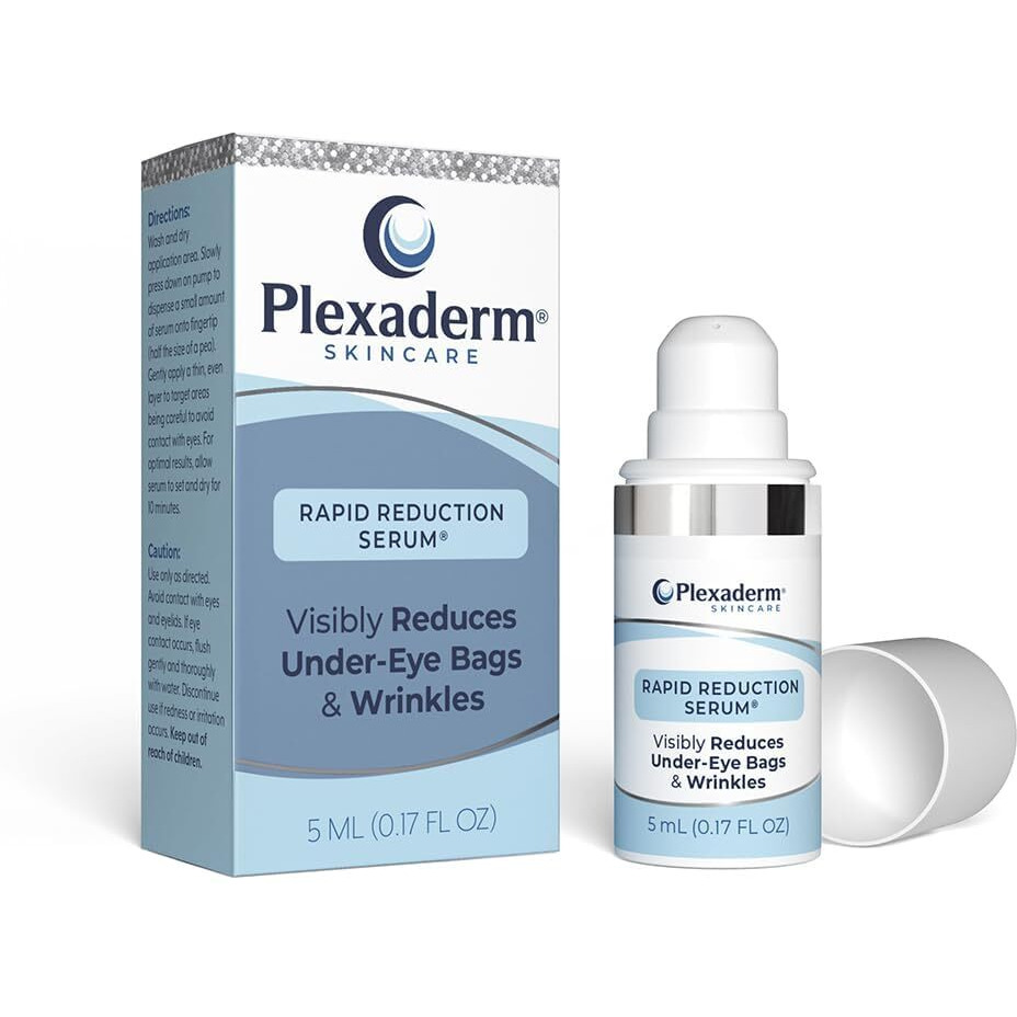 Plexaderm Rapid Reduction Eye Serum - Visibly Reduces Under-Eye Bags, Wrinkles, Dark Circles, Fine Lines & Crow's Feet Instantly, Anti Aging Wrinkle Remover For Face, Pump